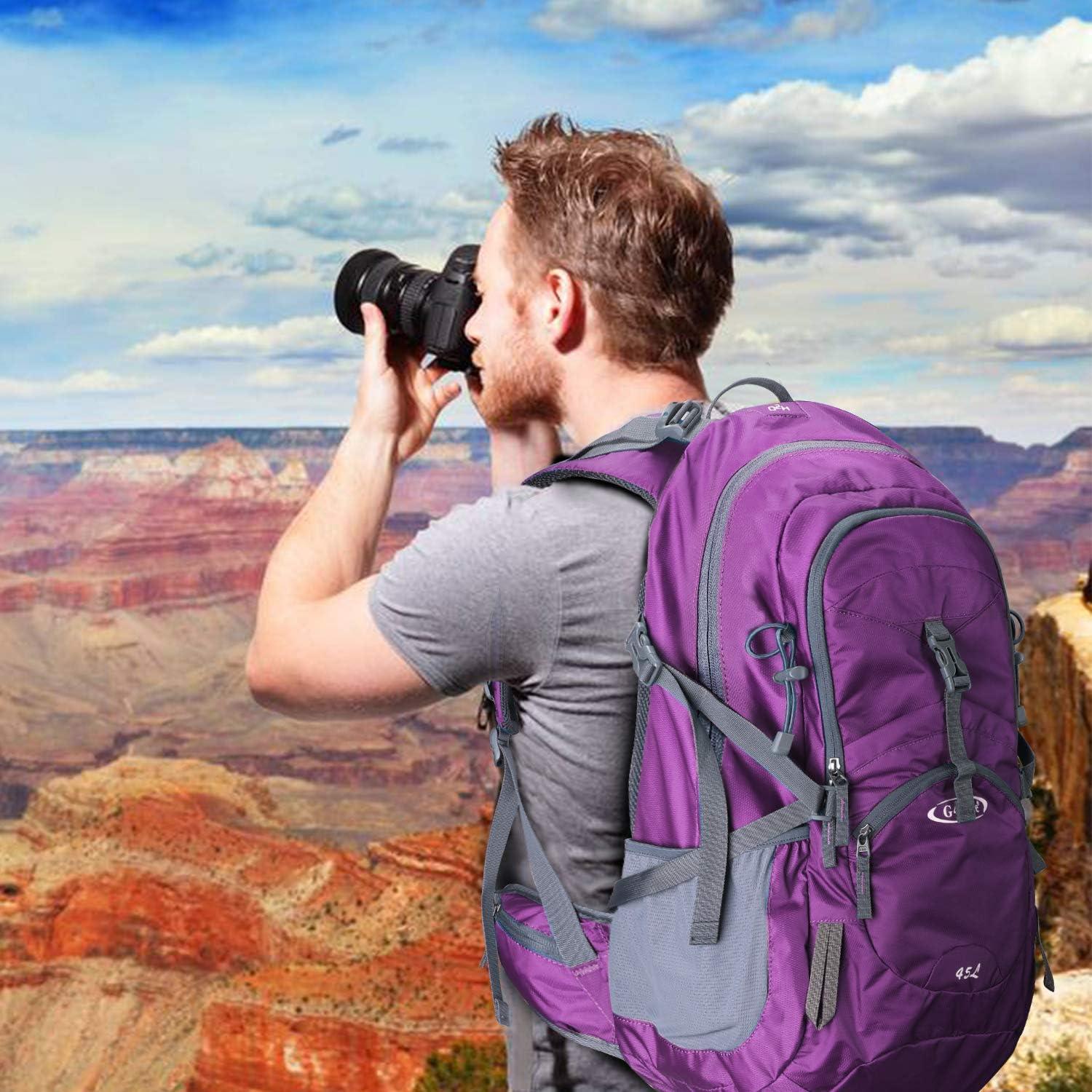 Mochila de Senderismo G4Free 45L Impermeable Unisex Roja