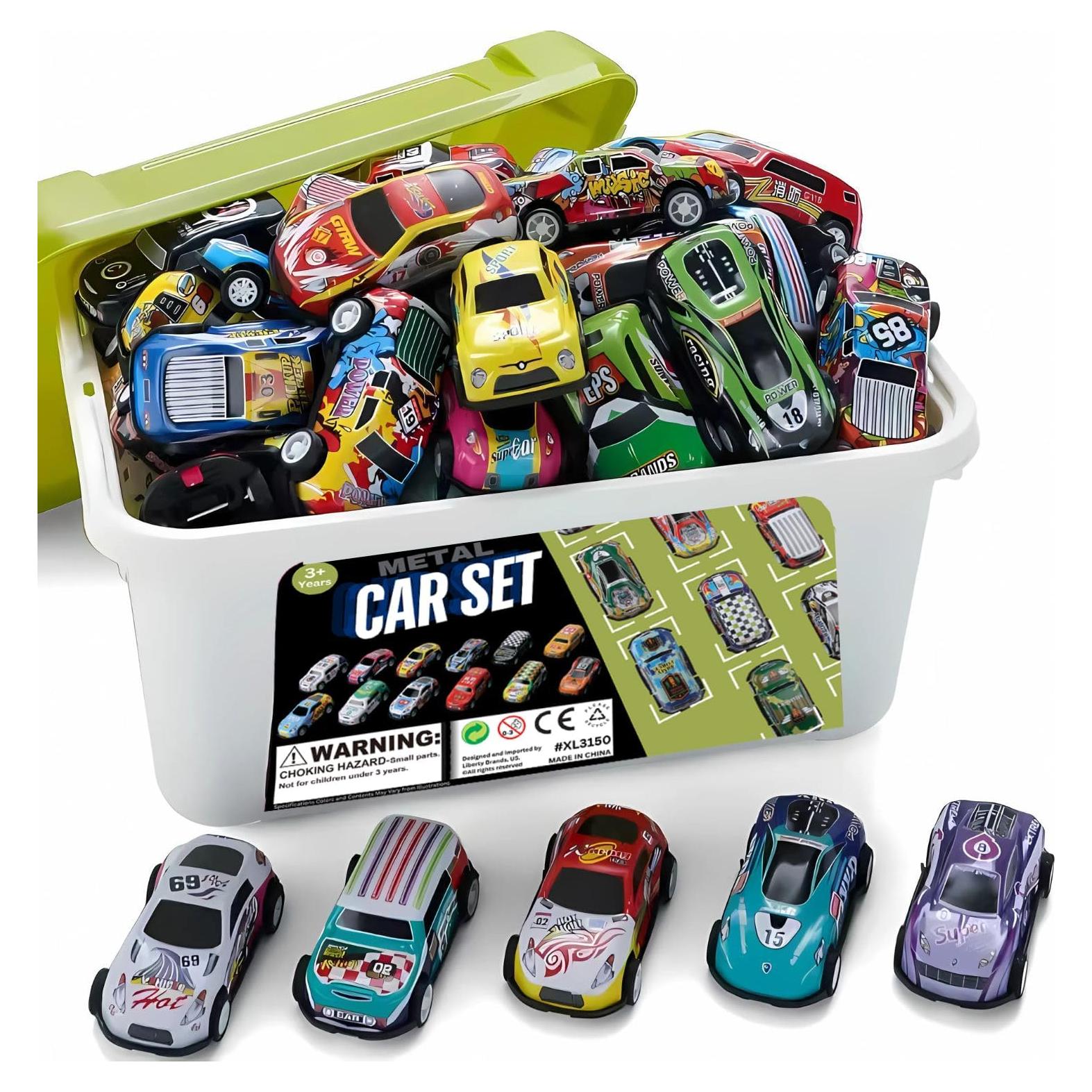 Paquete de 50 Coches de Retroceso Liberty Imports - Juguetes Miniatura 1:64