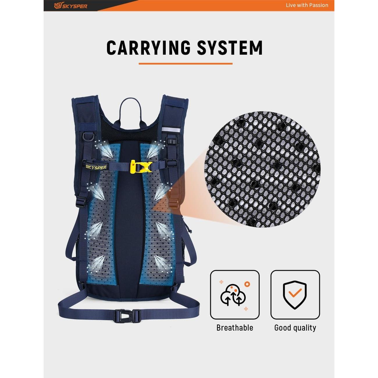 Mochila de Senderismo SKYSPER 20L Ergonómica Azul Marino