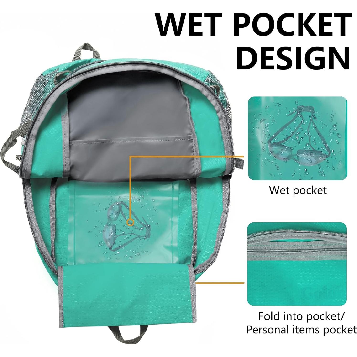 Mochila Plegable Goloni 40L Resistente al Agua Azul Cielo