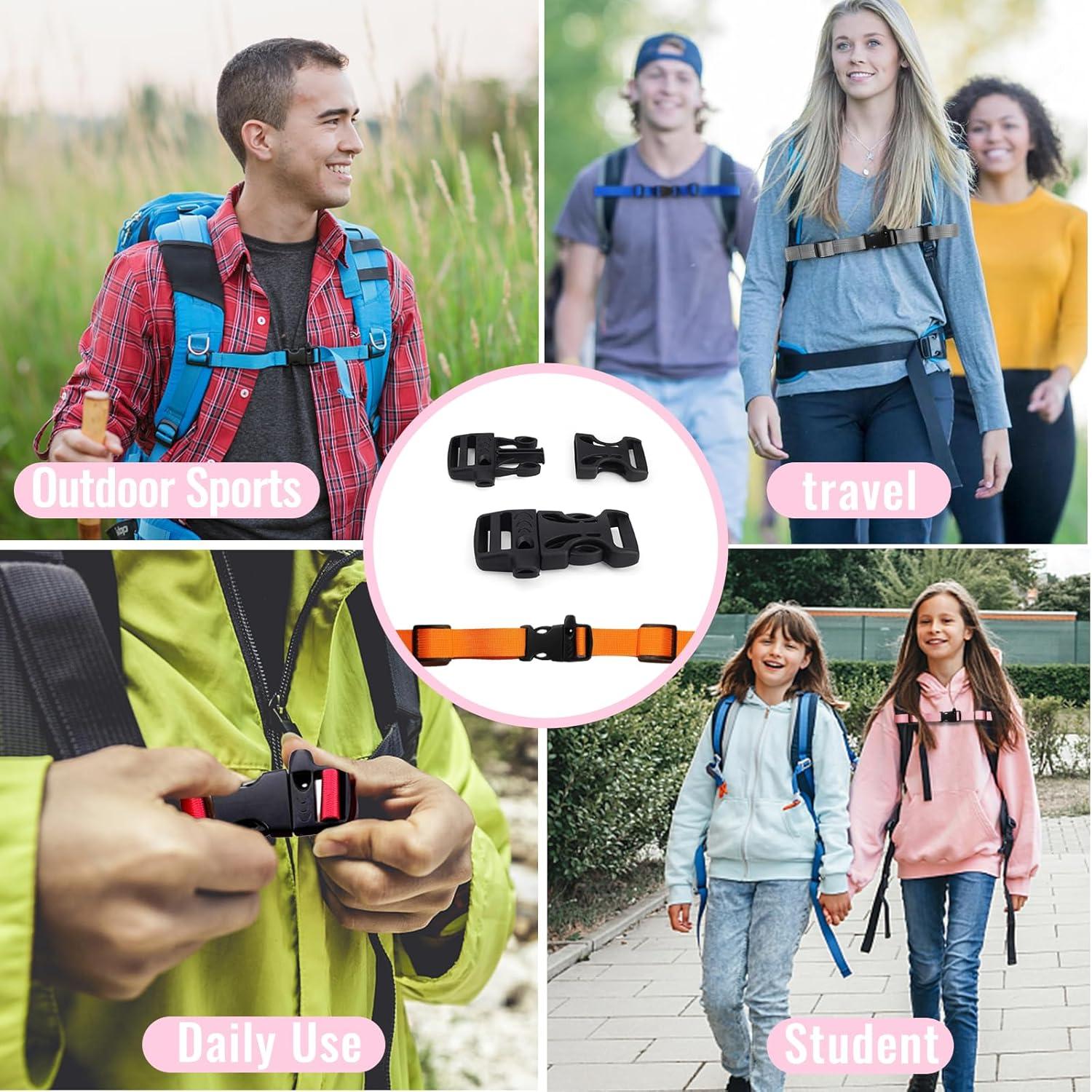 Correa de pecho ajustable para mochila con hebilla naranja