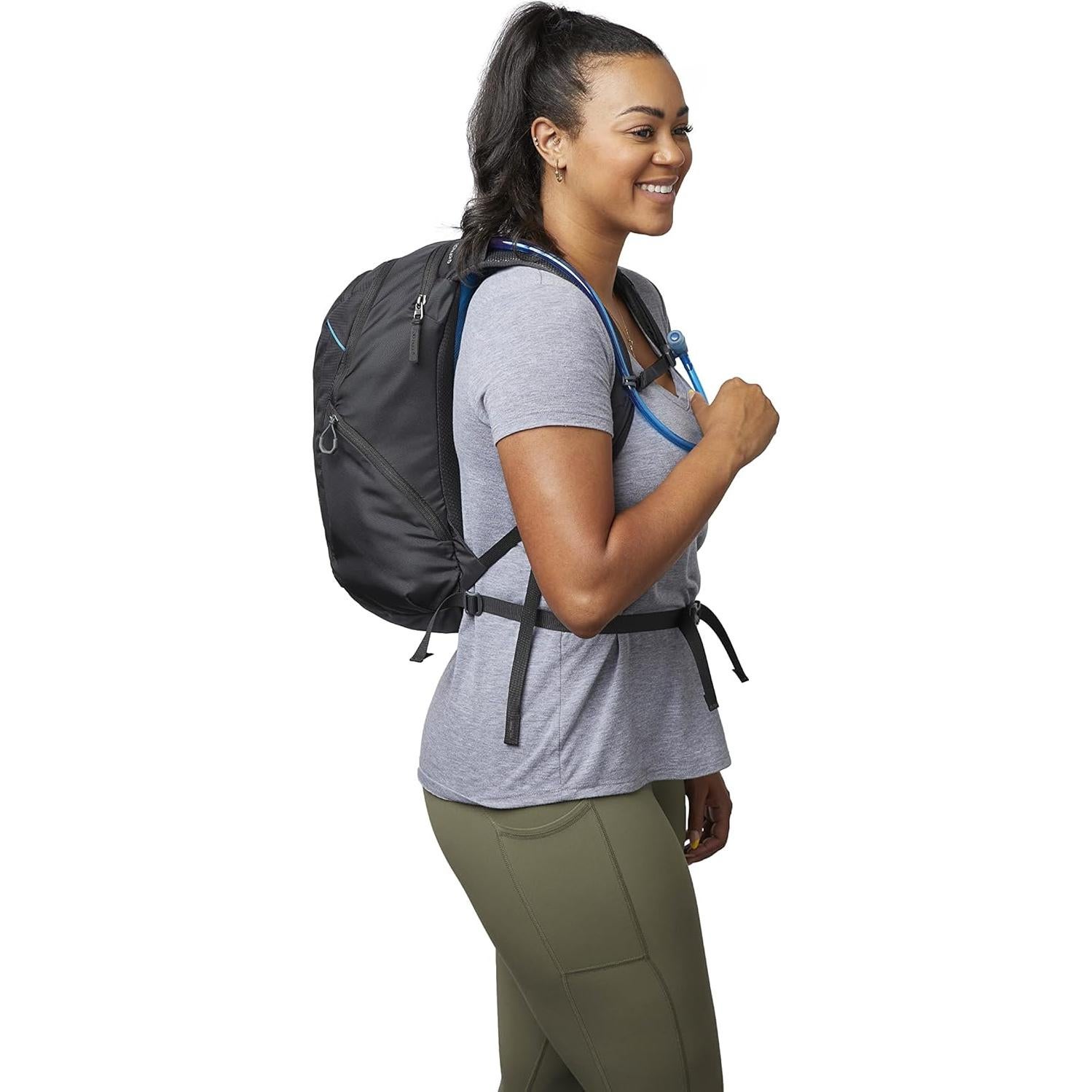 Swift 16L H2O Women's Day Hiking Backpack, Breathable Foam Backpanel, 2L Water Reservoir Included, Xeno Black