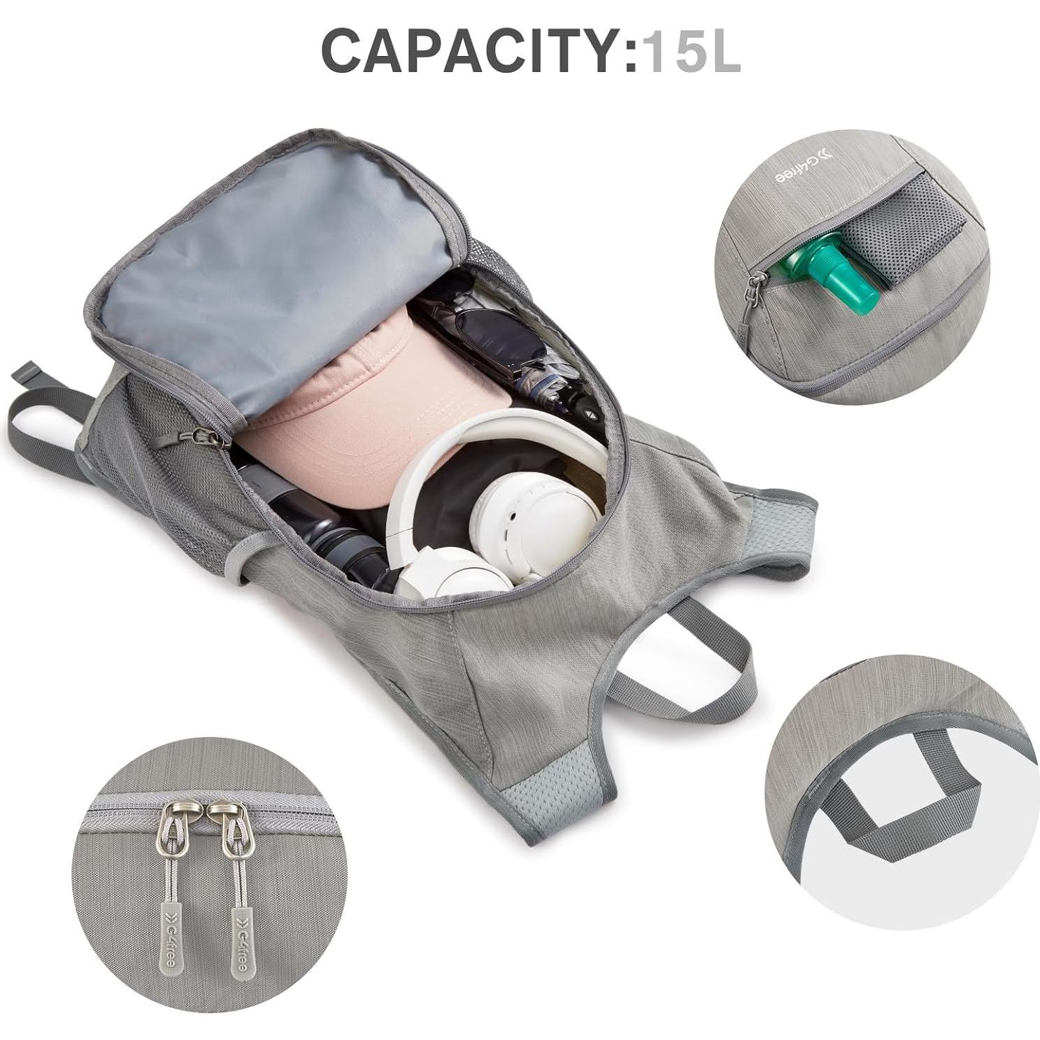 Mochila de Senderismo Plegable G4Free 15L Gris Impermeable