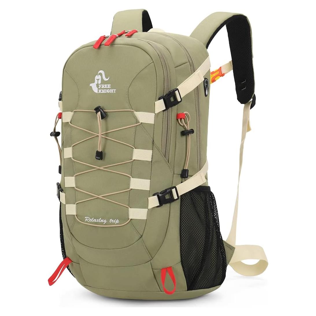 40L Waterproof Hiking Backpack with Rain Cover, Outdoor Sport Travel Bag Daypack for Camping Climbing Skiing Cycling (Pea-green)