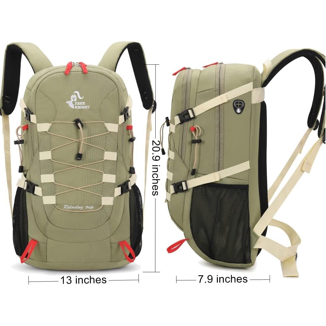 40L Waterproof Hiking Backpack with Rain Cover, Outdoor Sport Travel Bag Daypack for Camping Climbing Skiing Cycling (Pea-green)