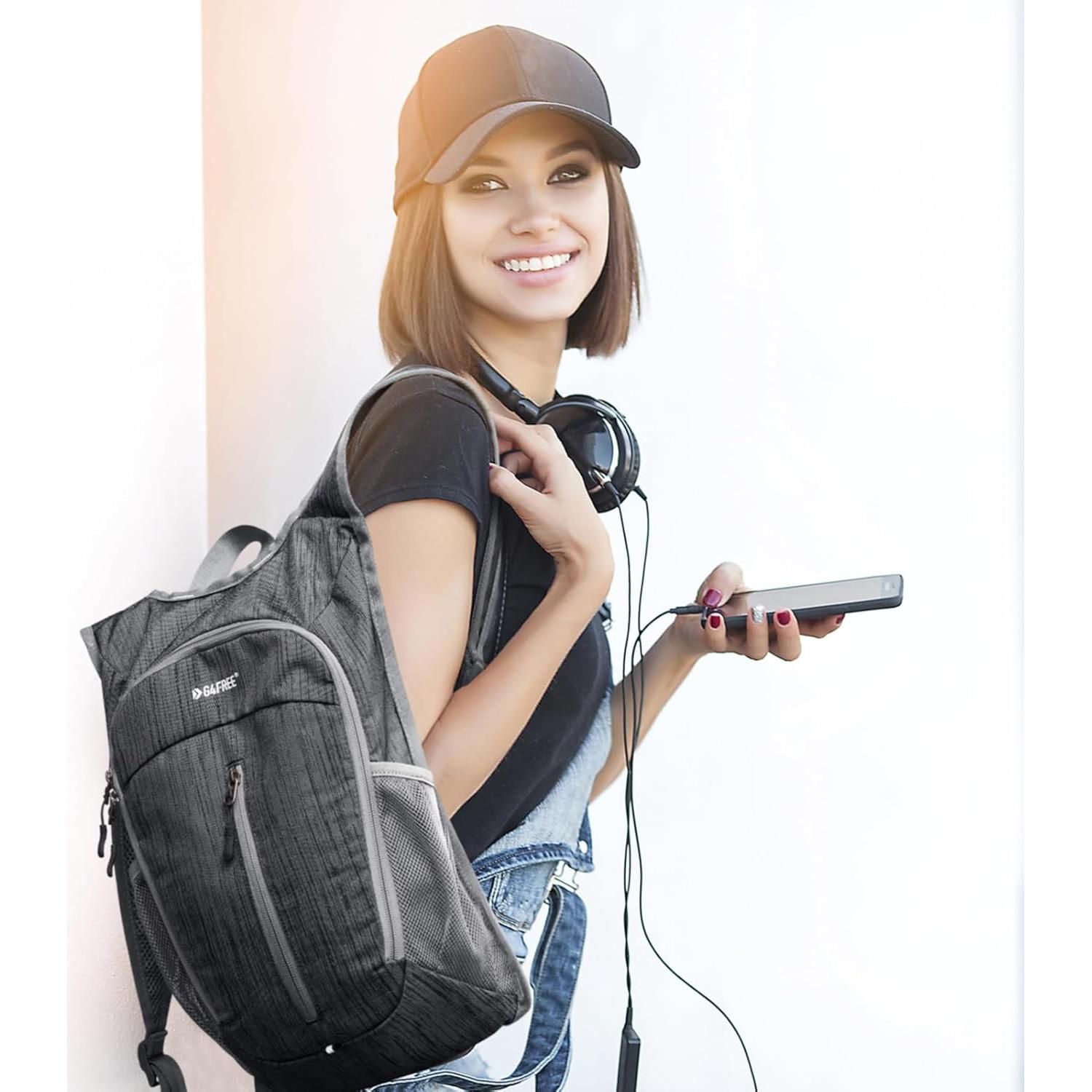 Mochila de Senderismo Plegable G4Free 10L Negra Ligera