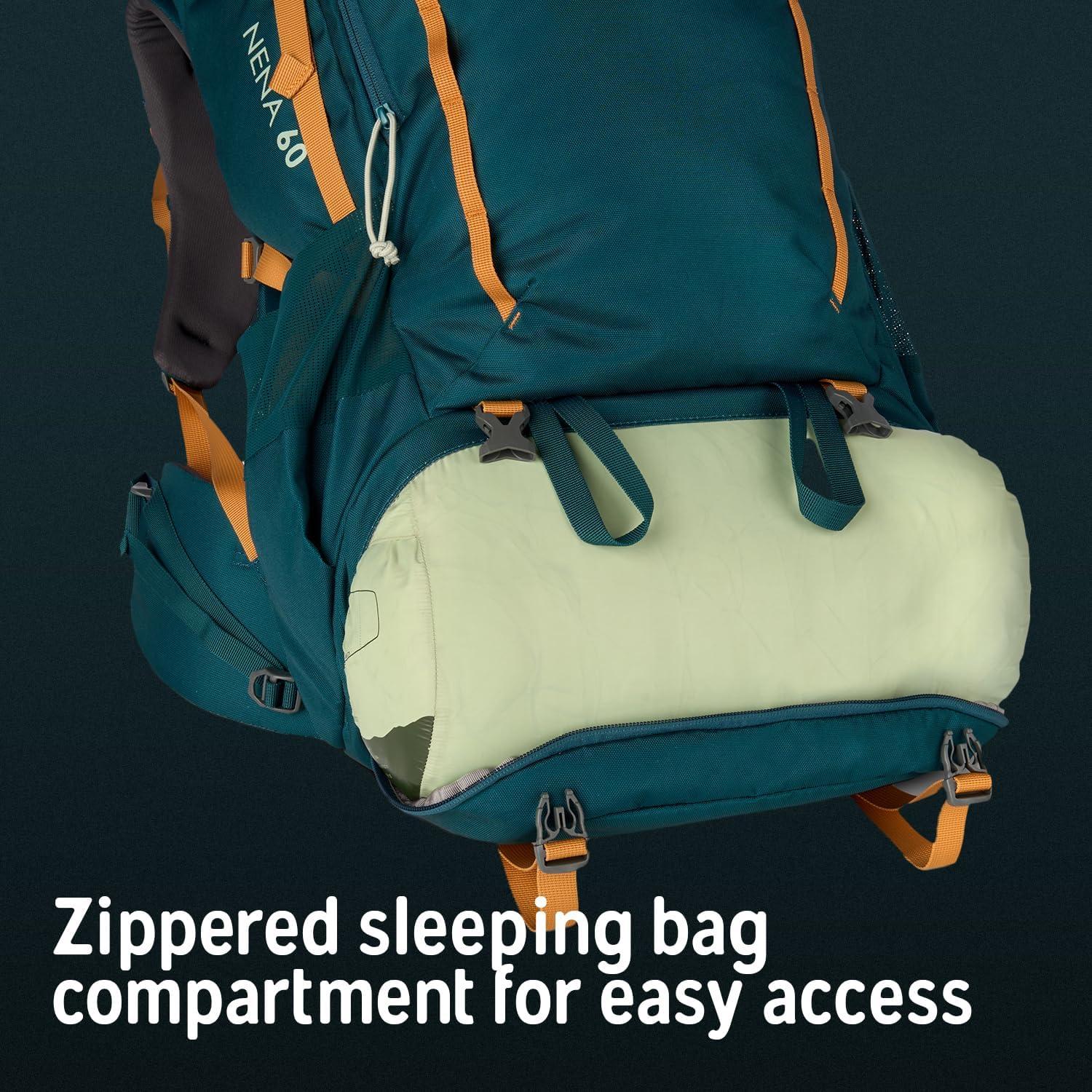 Mochila de Senderismo Kelty Nena 60L para Mujeres Verde