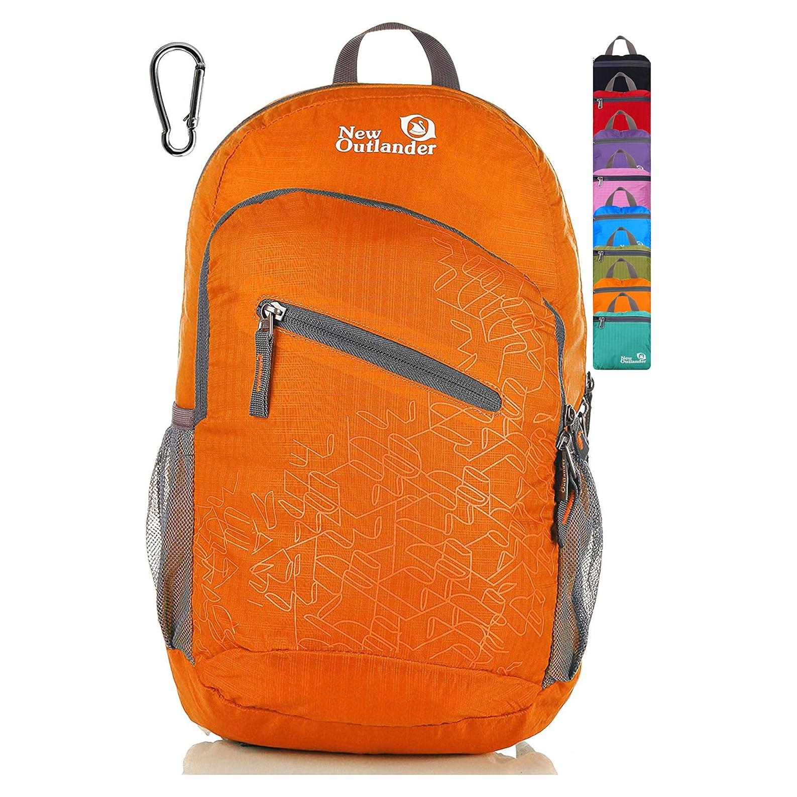 Packable Handy Lightweight Travel Hiking Backpack Daypack-Orange