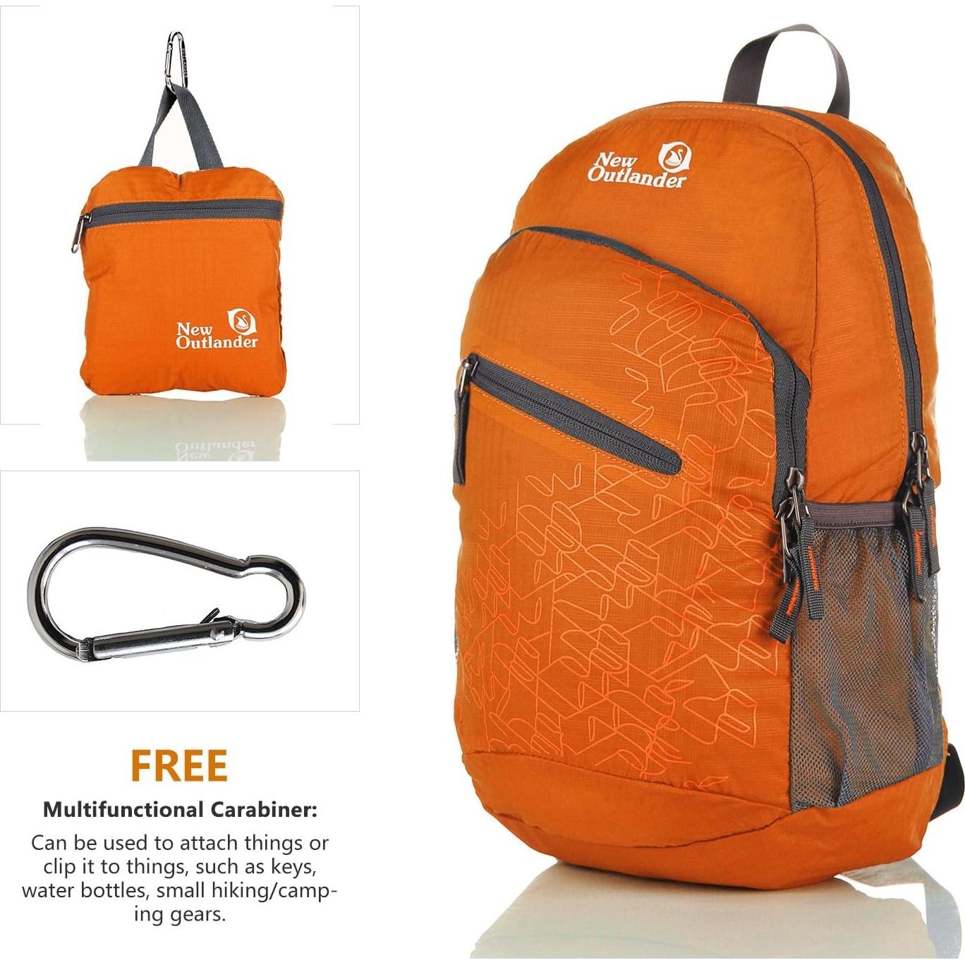 Packable Handy Lightweight Travel Hiking Backpack Daypack-Orange