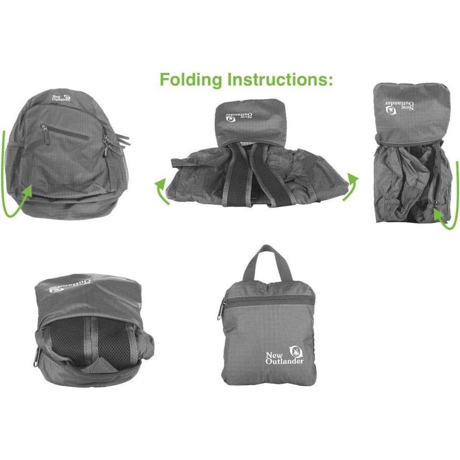 Packable Handy Lightweight Travel Hiking Backpack Daypack-Orange