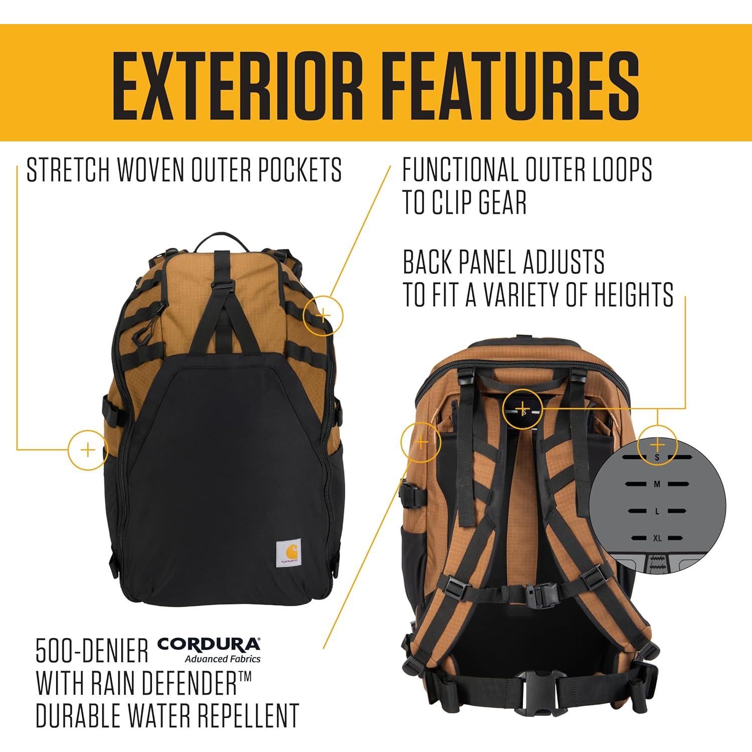 Mochila de Senderismo Carhartt 45L Nylon Repelente al Agua