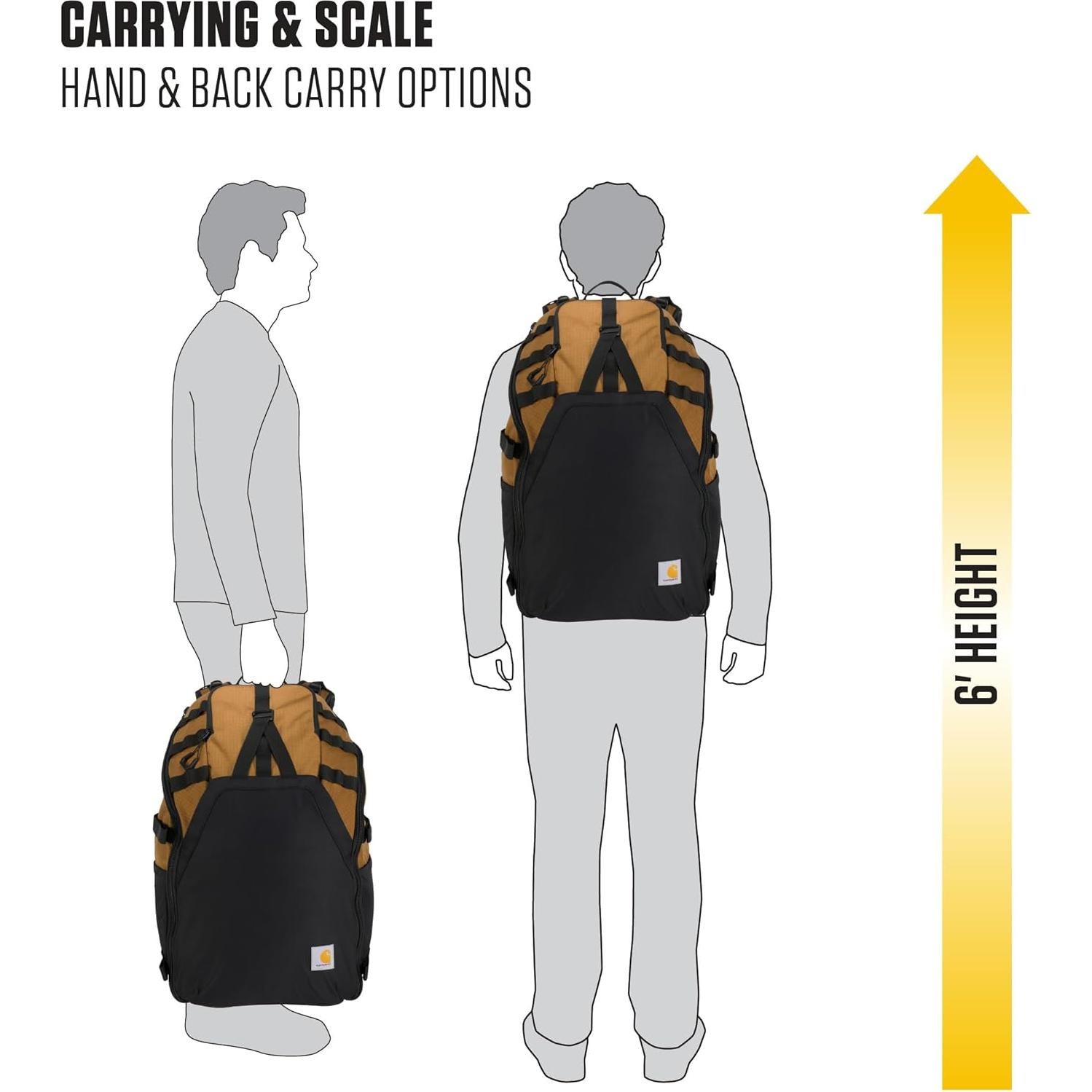 Mochila de Senderismo Carhartt 45L Nylon Repelente al Agua