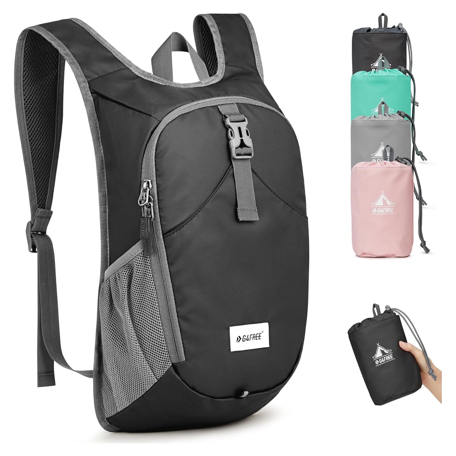 Mochila de Senderismo Plegable G4Free 10L Ligera Negra