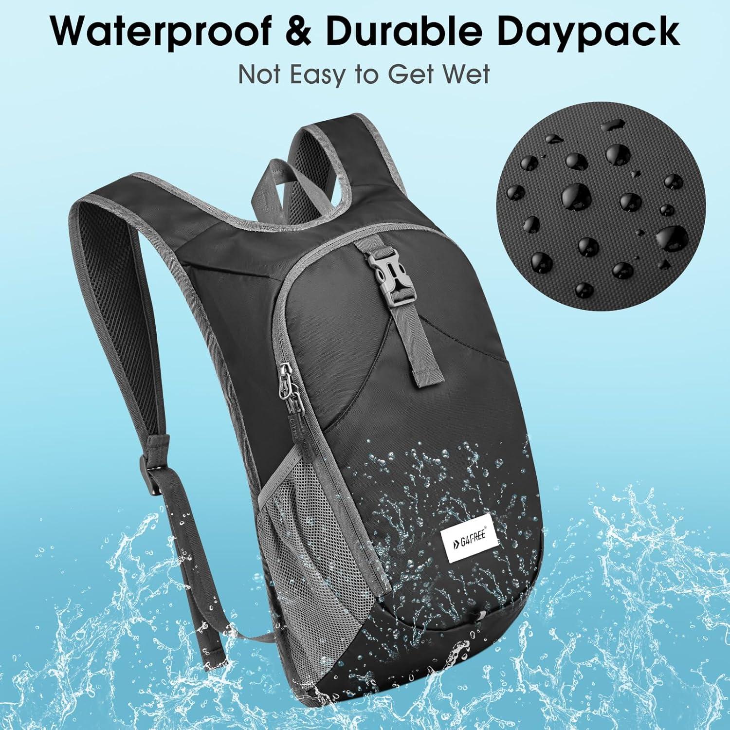 Mochila de Senderismo Plegable G4Free 10L Ligera Negra