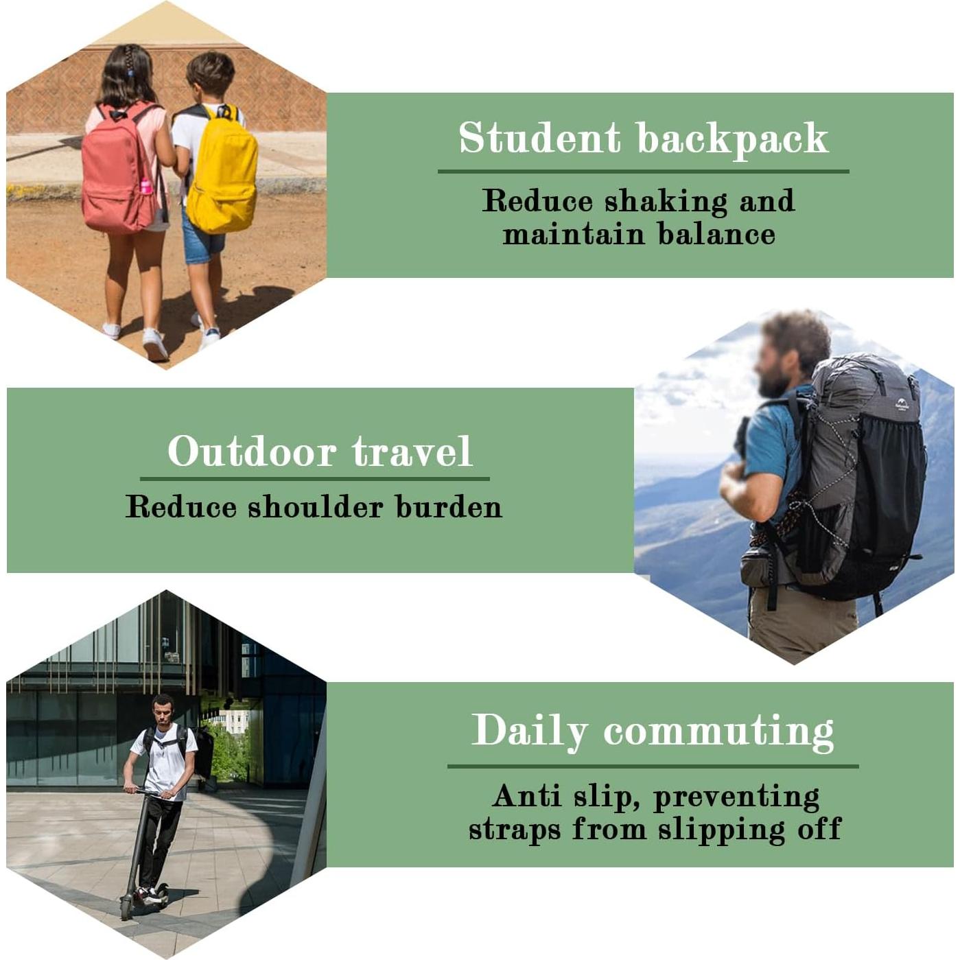 Correas de Pecho para Mochila Snmzlc US224 - Ajustables, Nylon