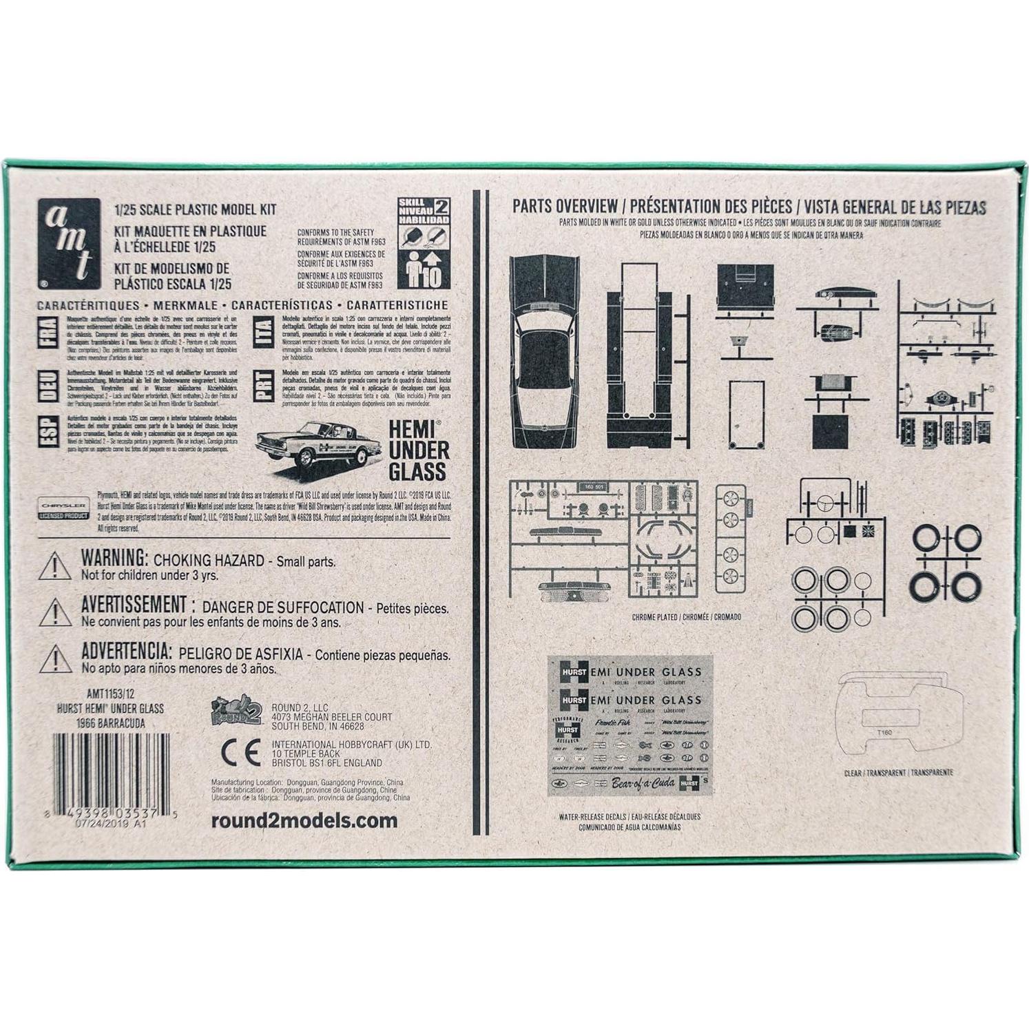 Kit de Modelo AMT 1966 Plymouth Barracuda 1/25 Escala