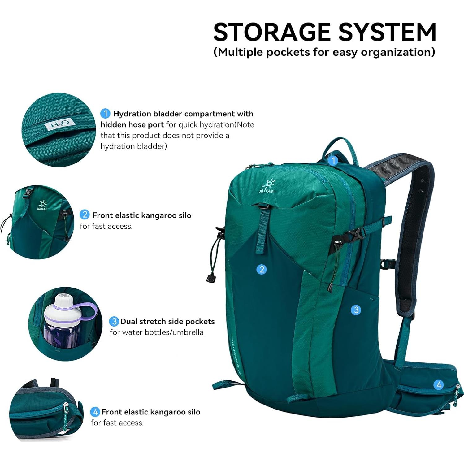 Mochila de Senderismo KAILAS Huracán 20L Nylon Ligera