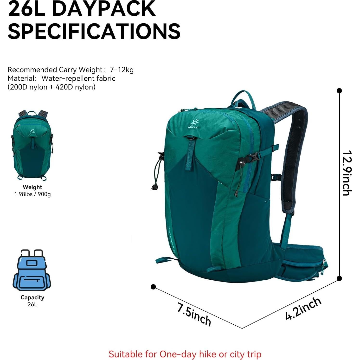 Mochila de Senderismo KAILAS Huracán 20L Nylon Ligera