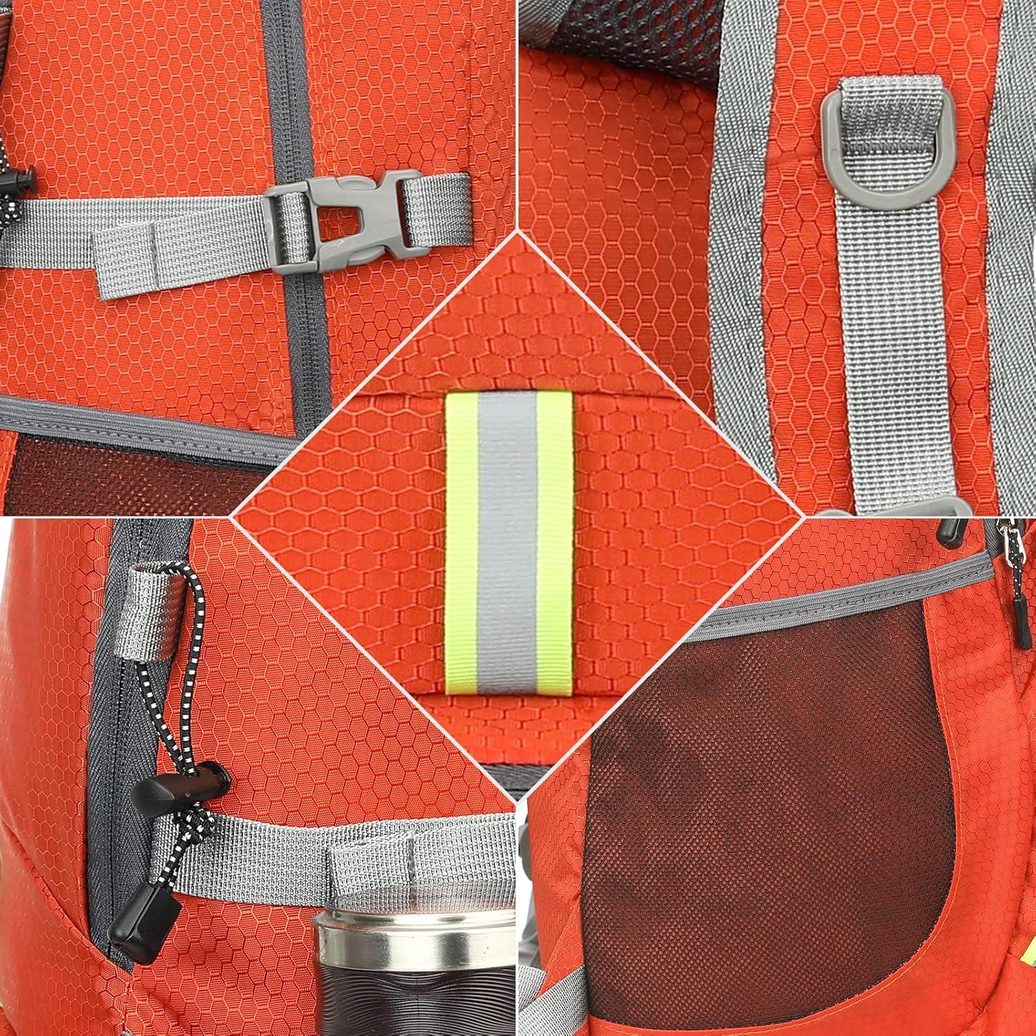 Mochila de Senderismo Plegable WEREWOLVES 35L Naranja