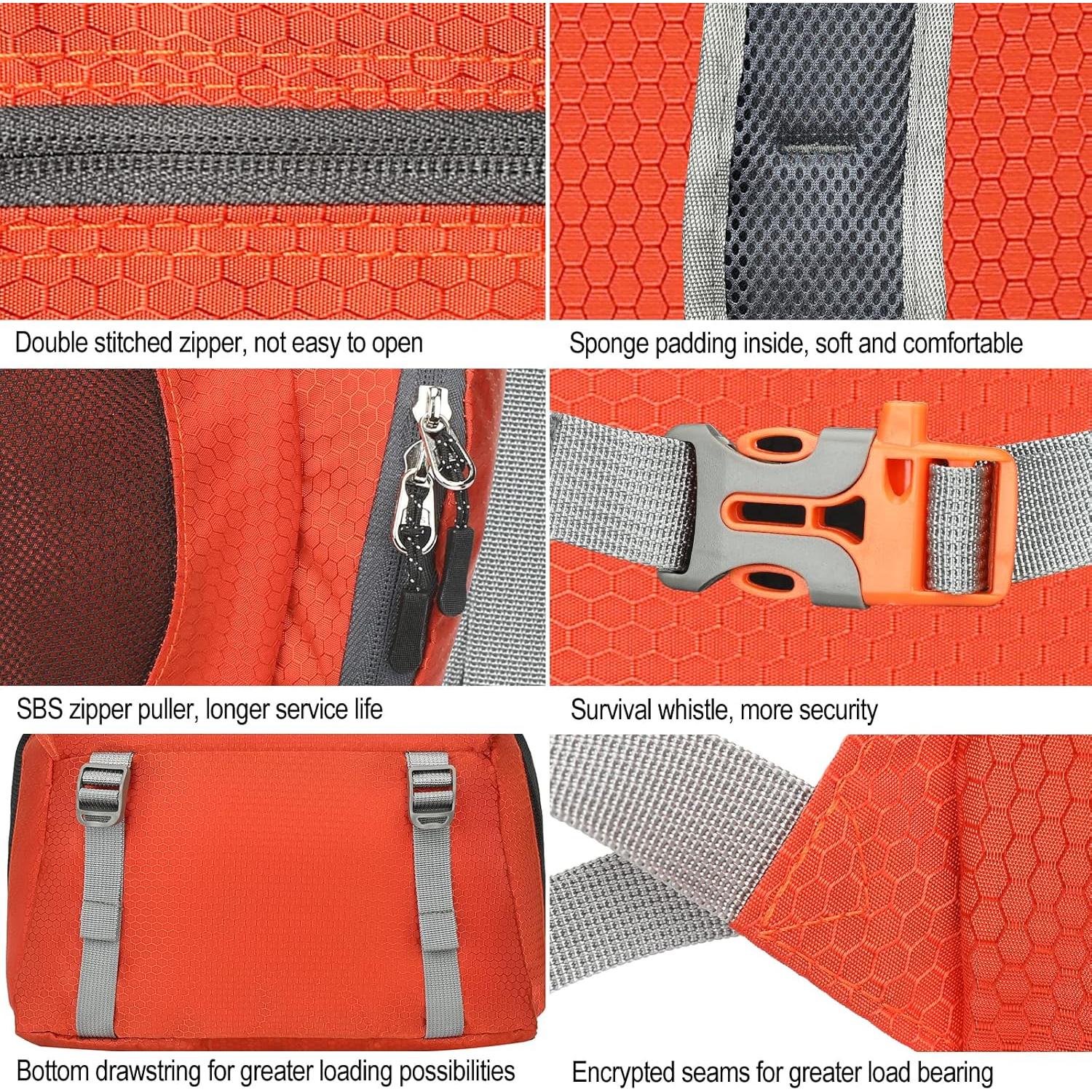 Mochila de Senderismo Plegable WEREWOLVES 35L Naranja