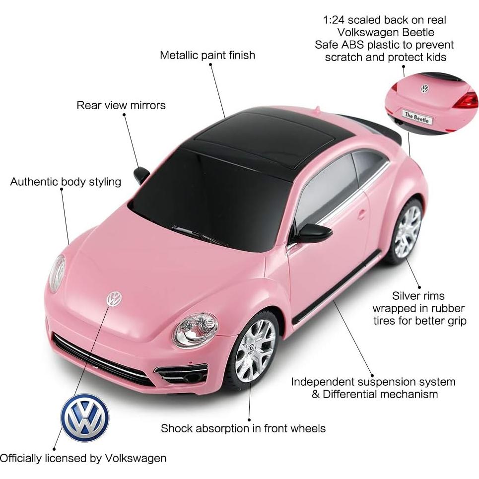 Coche RC RASTAR Beetle Rosa 1:24 para Niños
