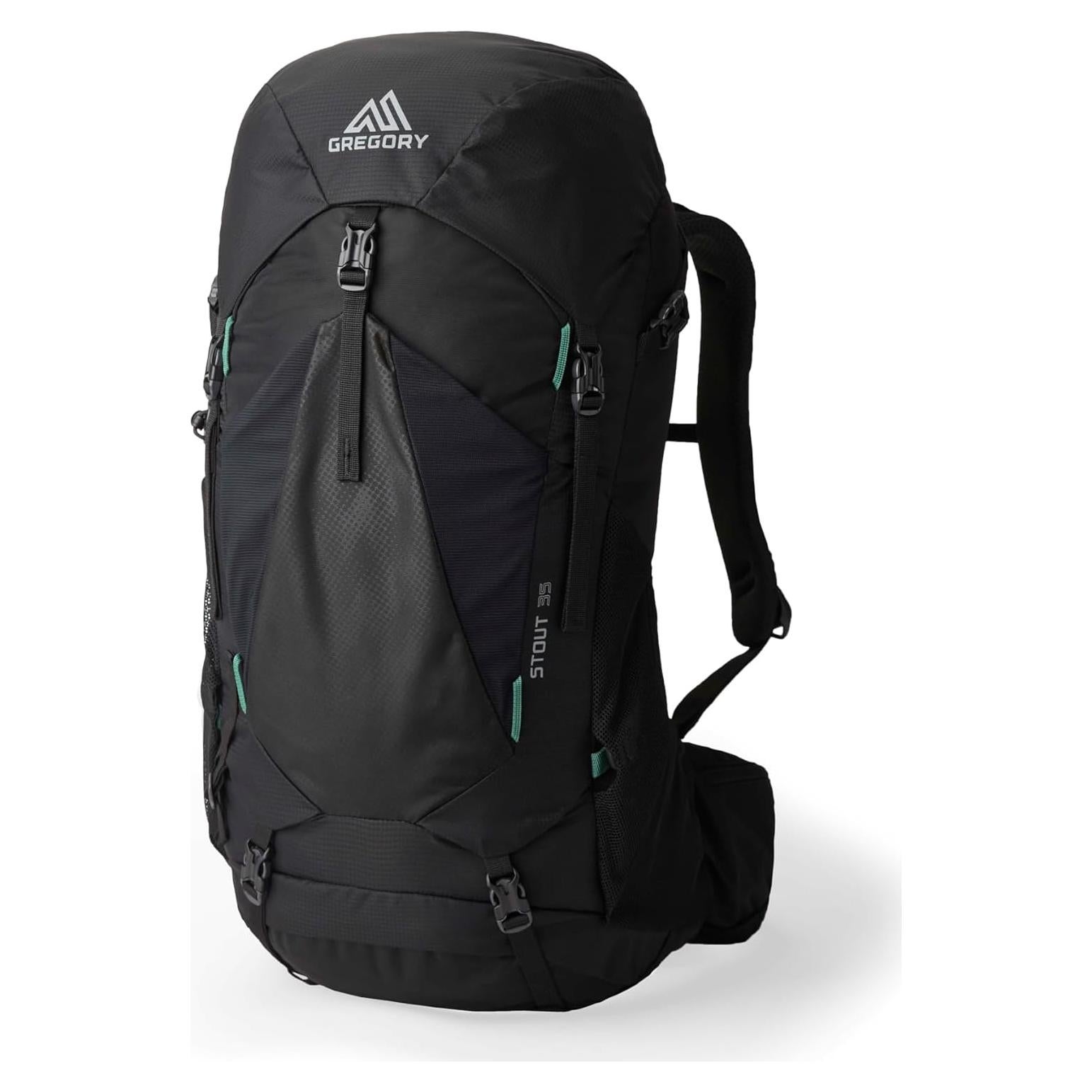 Stout 35L Unisex Backpacking Pack, Breathable Backpanel, Internal Hydration Sleeve for Water Reservoir (Bladder Not Included), One Size Fits All, Forest Black