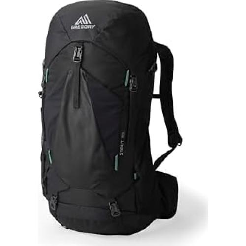 Stout 35L Unisex Backpacking Pack, Breathable Backpanel, Internal Hydration Sleeve for Water Reservoir (Bladder Not Included), One Size Fits All, Forest Black