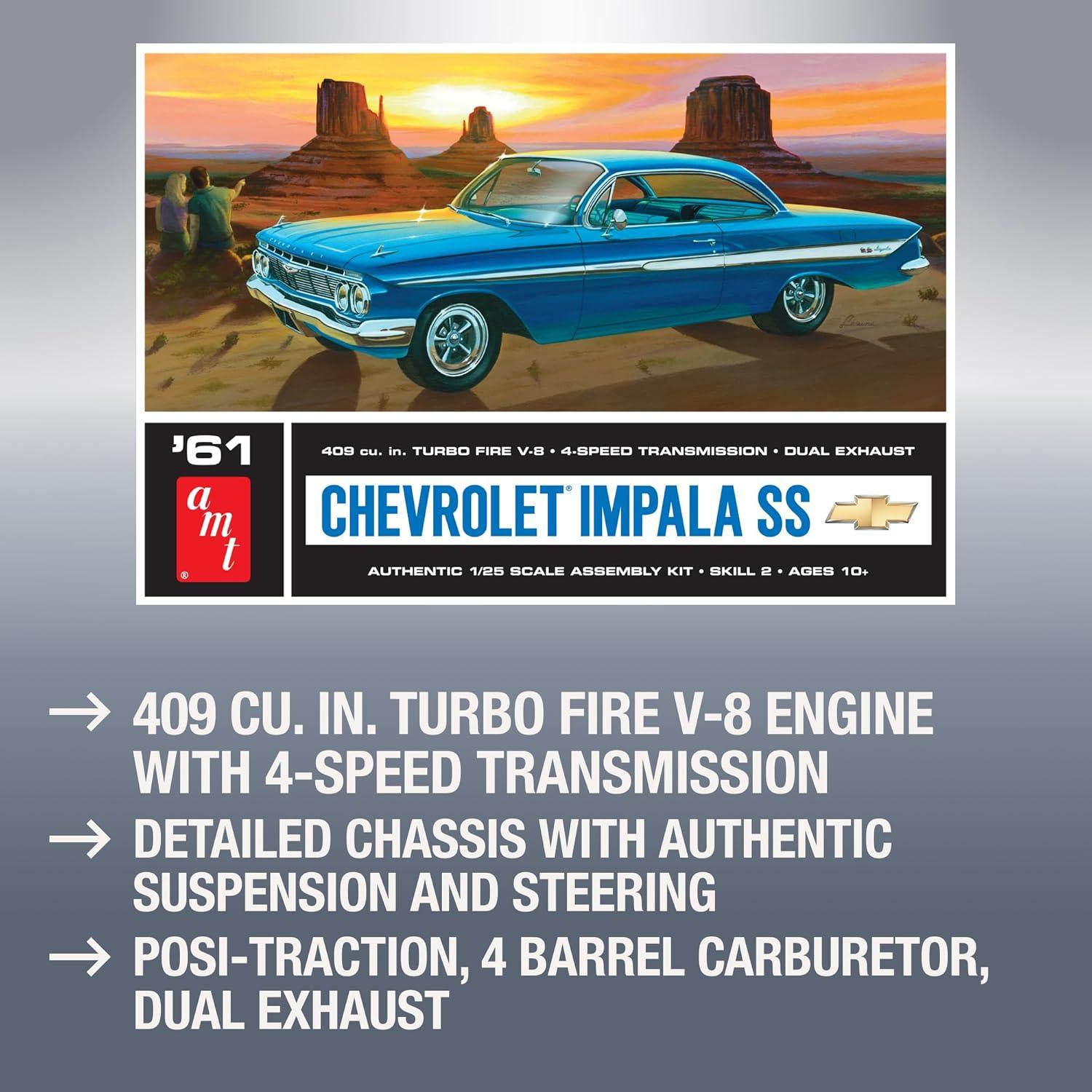 Kit de Modelo AMT 1961 Chevy Impala SS Escala 1/25