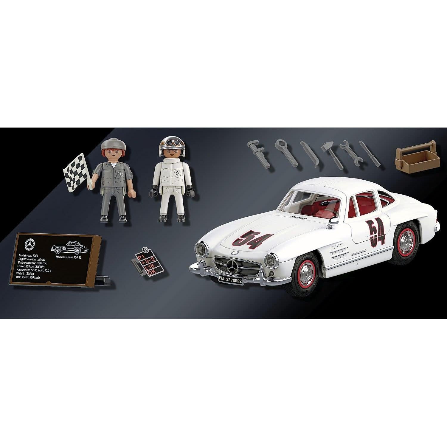 PLAYMOBIL Mercedes-Benz 300 SL con figuras y accesorios