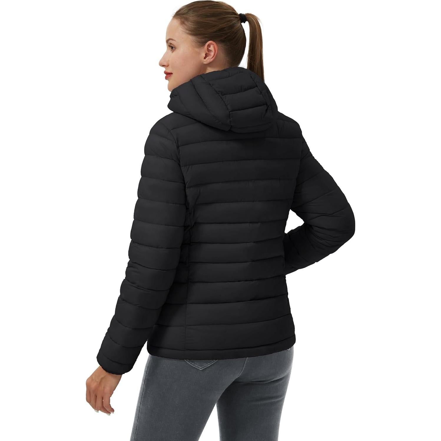 Chaqueta Puffer Impermeable para Mujeres Pioneer Camp Negra
