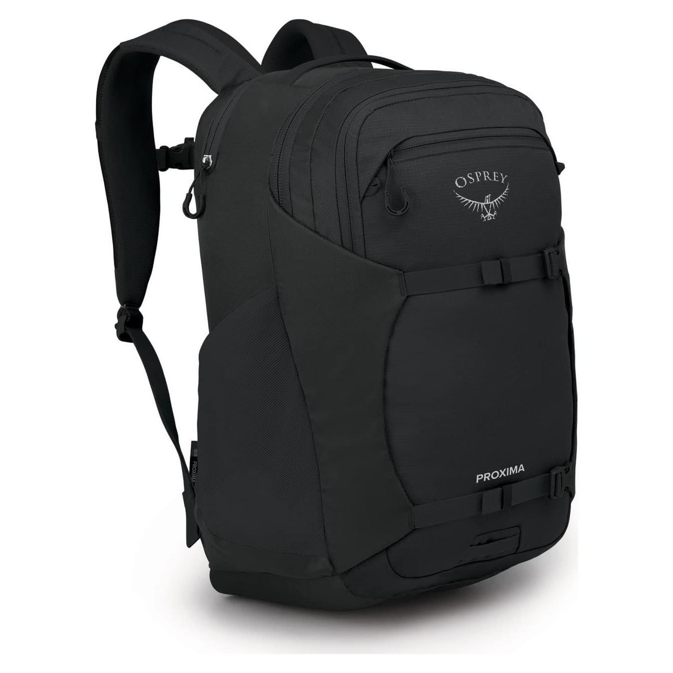 Proxima 30L Campus Laptop Backpack – Organized Everyday Pack with Tech Storage, Water Bottle Pockets, and Comfortable Carry – Perfect for School, Commute, and Travel, Black