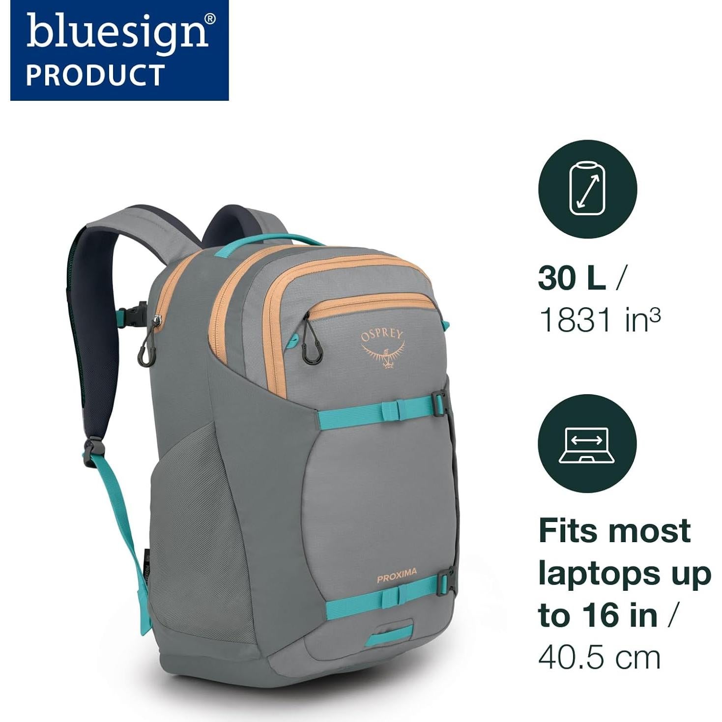 Proxima 30L Campus Laptop Backpack – Organized Everyday Pack with Tech Storage, Water Bottle Pockets, and Comfortable Carry – Perfect for School, Commute, and Travel, Black