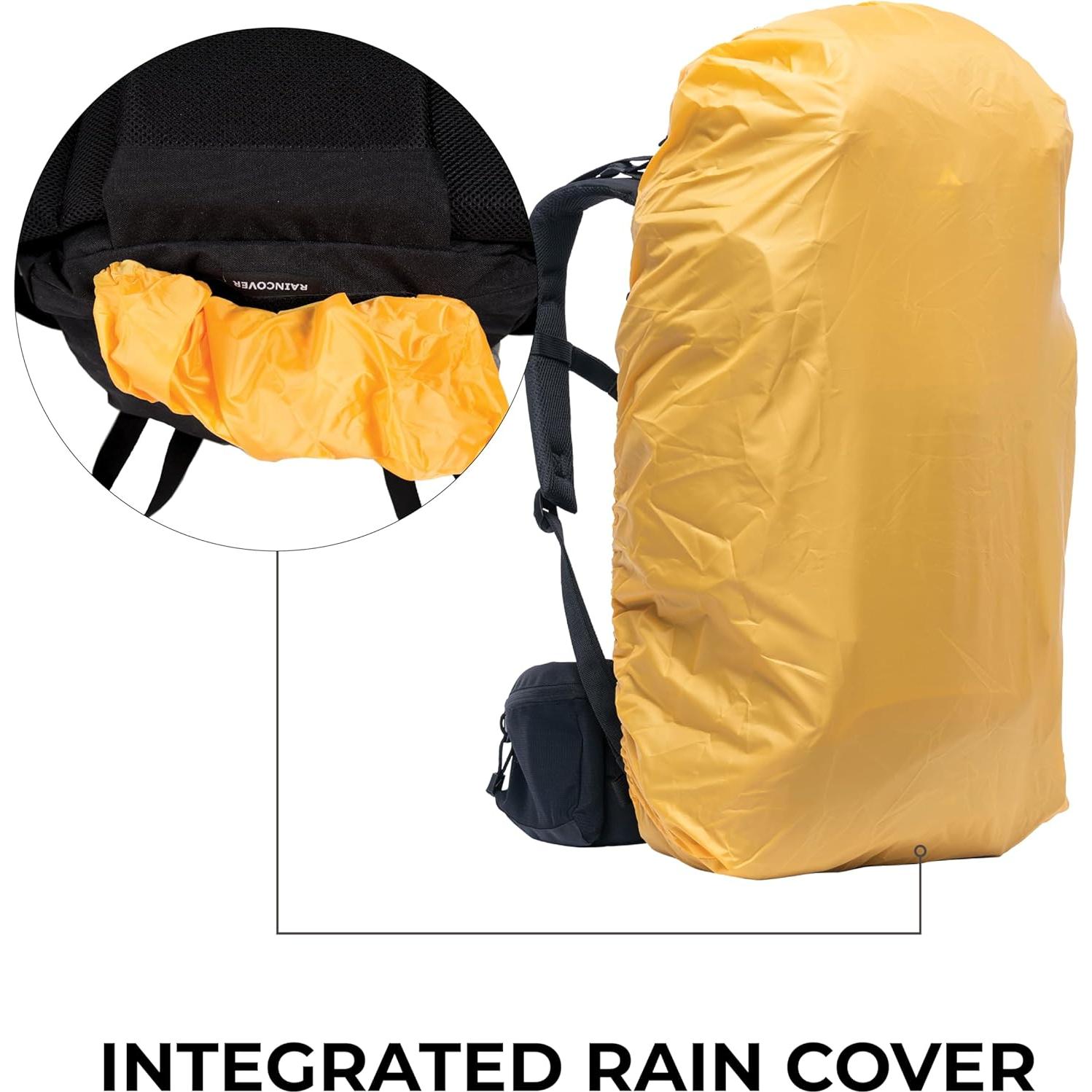 Teton 55L Scout Internal Frame Backpack for Hiking, Camping, Backpacking, Travel, Rain Cover Included, Burnt Orange