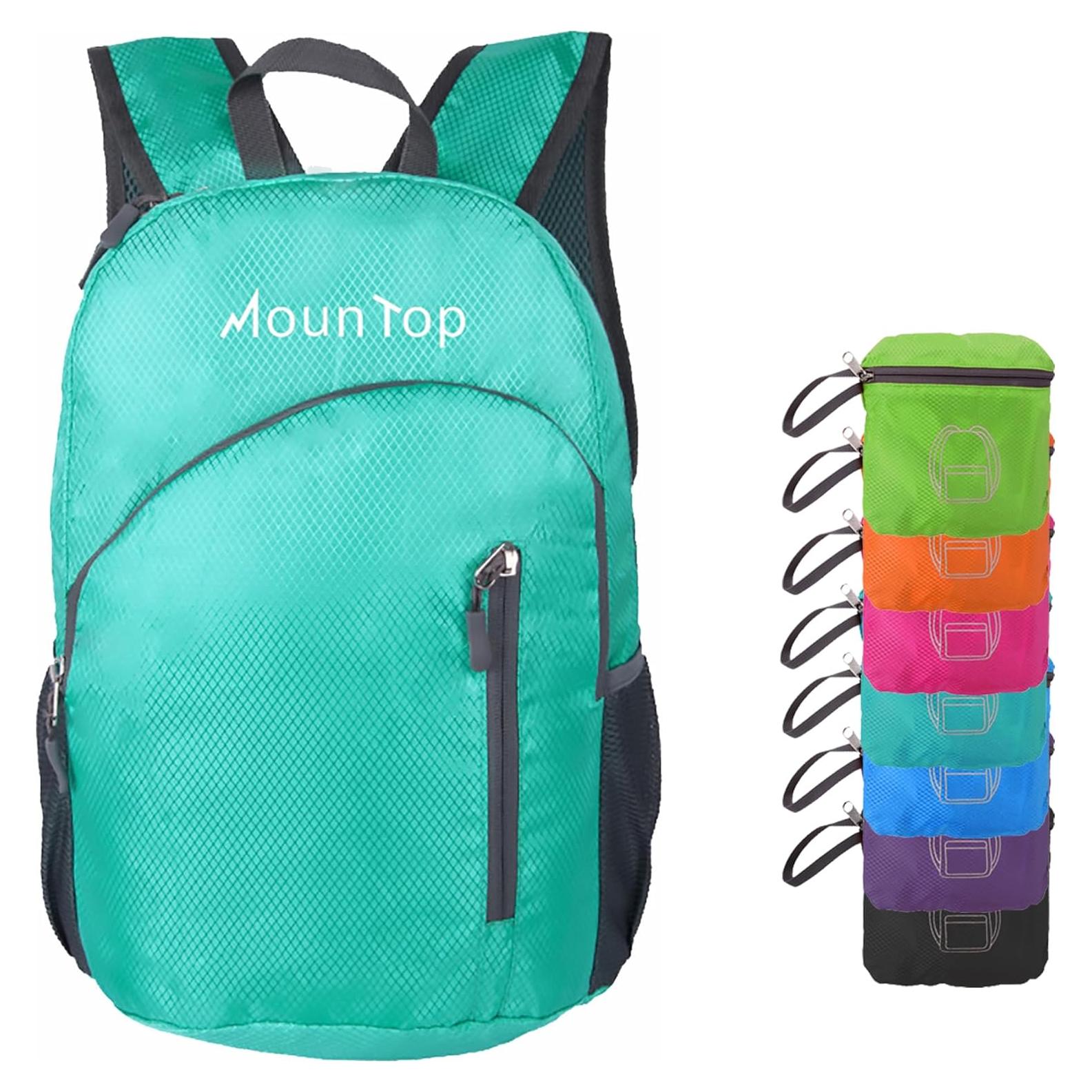 Mochila Plegable Ligera Jinlai Verde Azulado Resistente al Agua