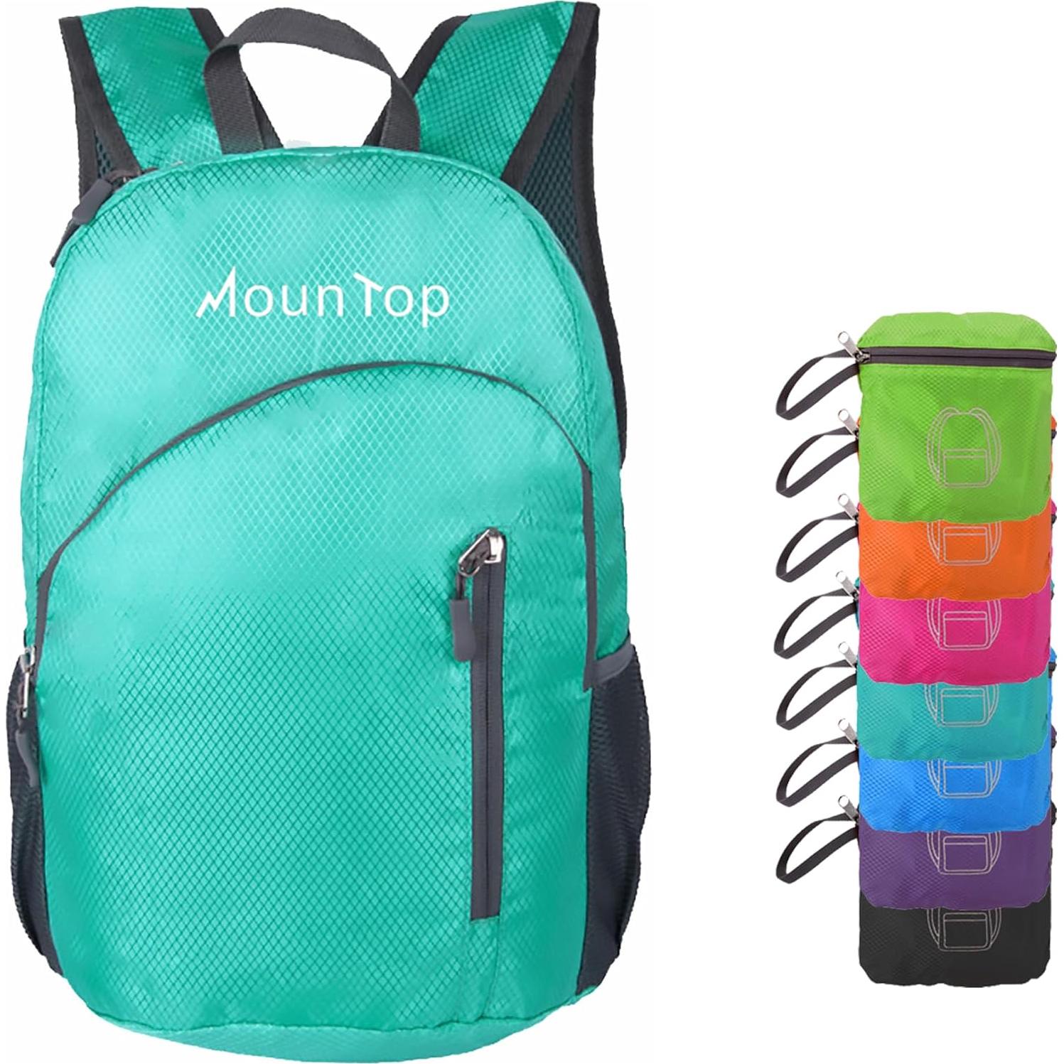 Mochila Plegable Ligera Jinlai Verde Azulado Resistente al Agua