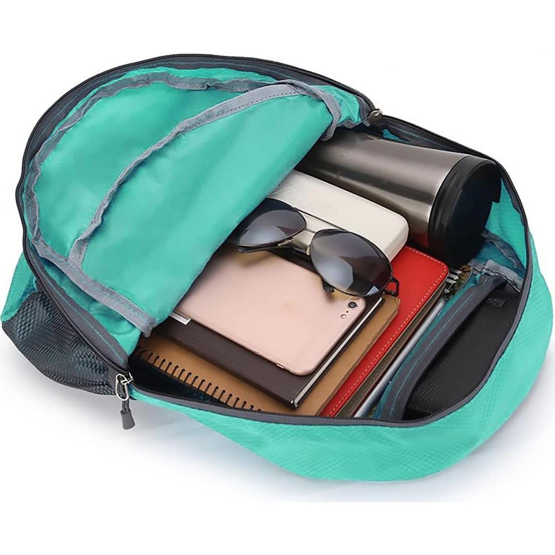 Mochila Plegable Ligera Jinlai Verde Azulado Resistente al Agua