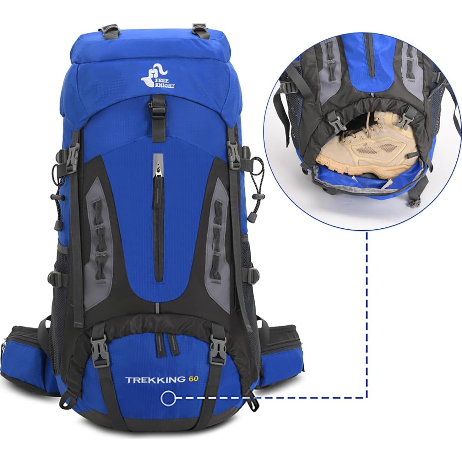 Mochila de senderismo Bseash 60L impermeable con cubierta