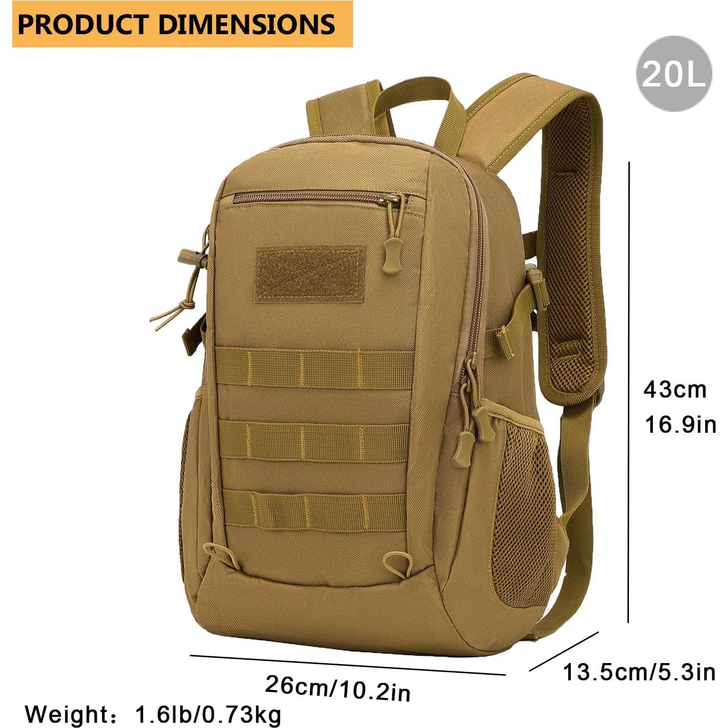 Mochila táctica ArcEnCiel 10L Nylon impermeable negra