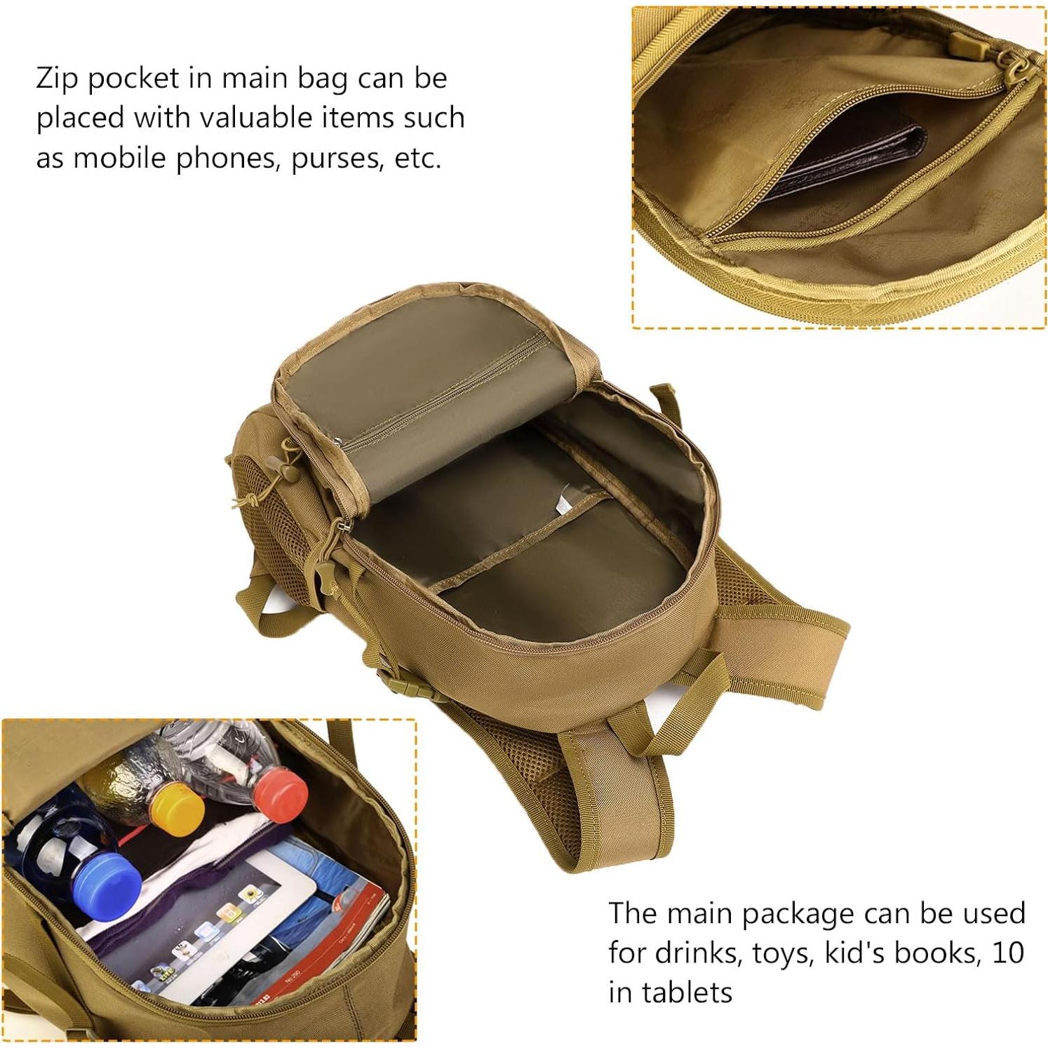 Mochila táctica ArcEnCiel 10L Nylon impermeable negra