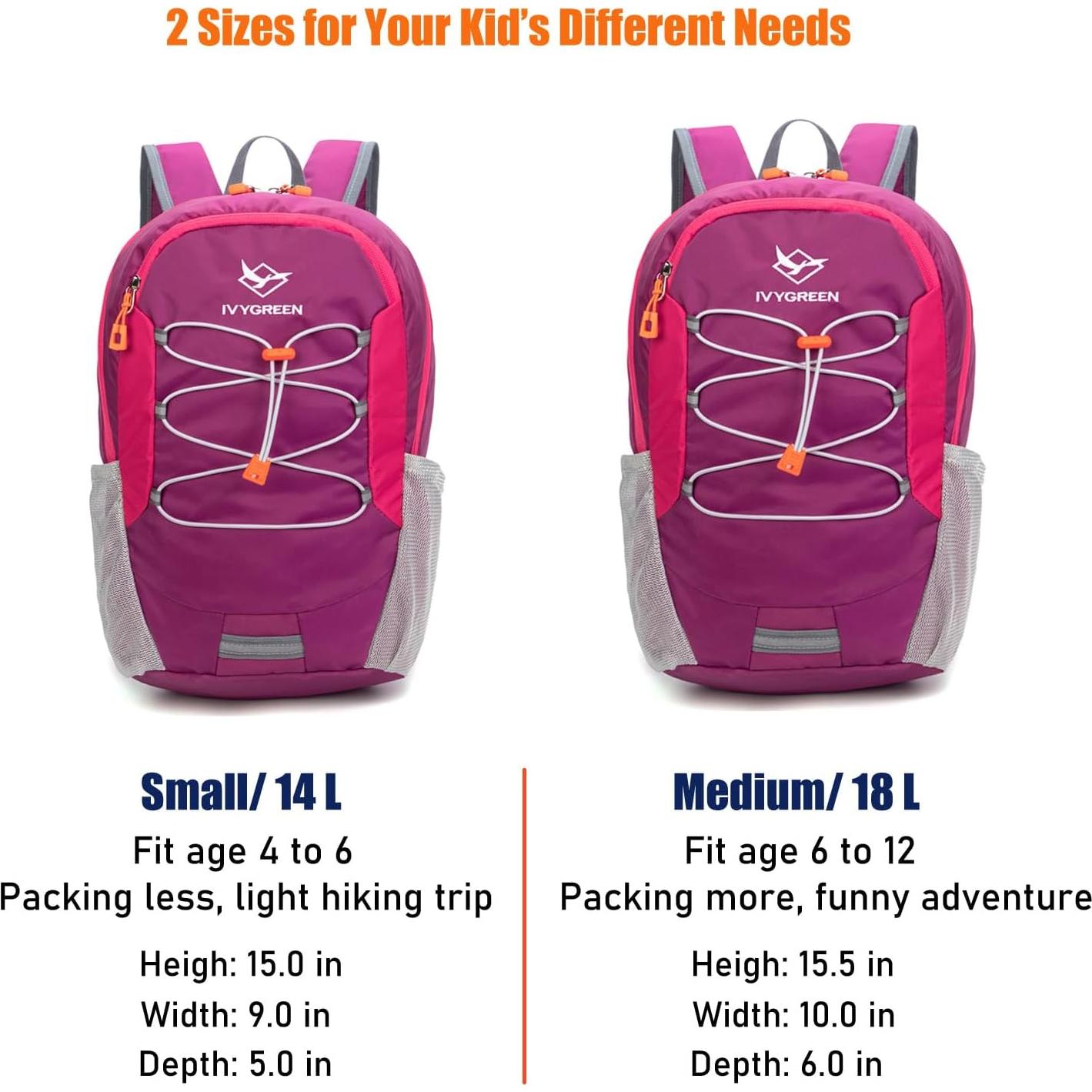 Mochila de senderismo Ivygreen para niños pequeños 14L Púrpura