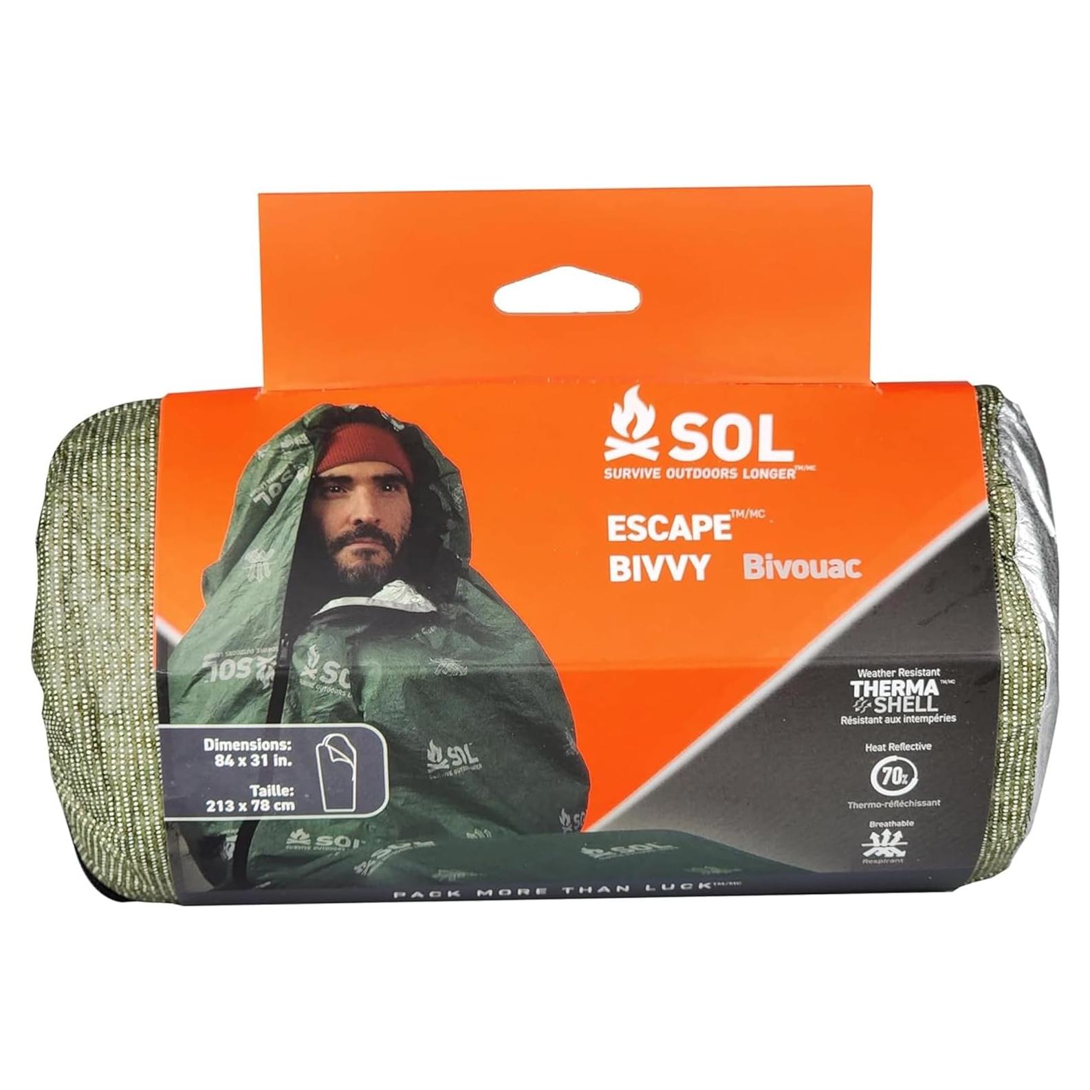Manta Bivvy de Escape S.O.L Verde OD 70% Reflectante Calor