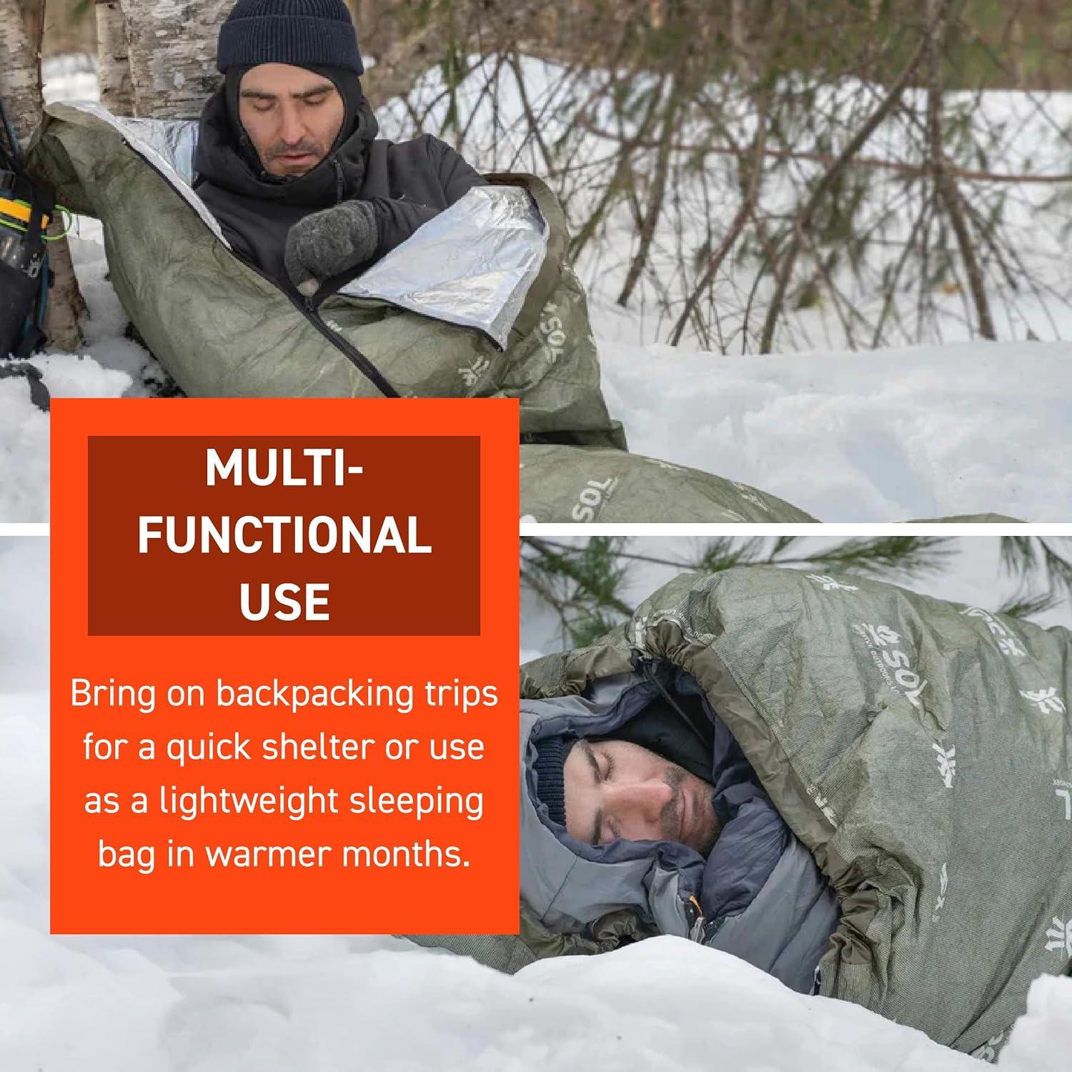 Manta Bivvy de Escape S.O.L Verde OD 70% Reflectante Calor