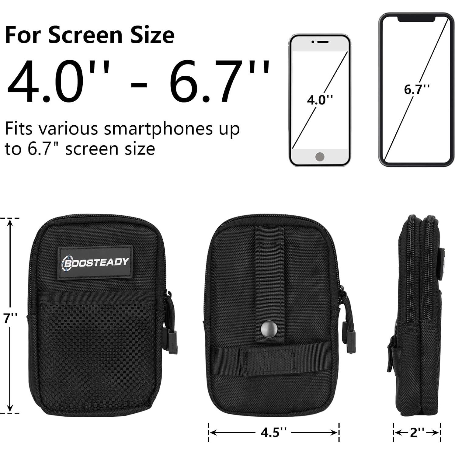 Bolsa de Correa para Mochila BOOSTEADY Negra 11.4x17.8cm