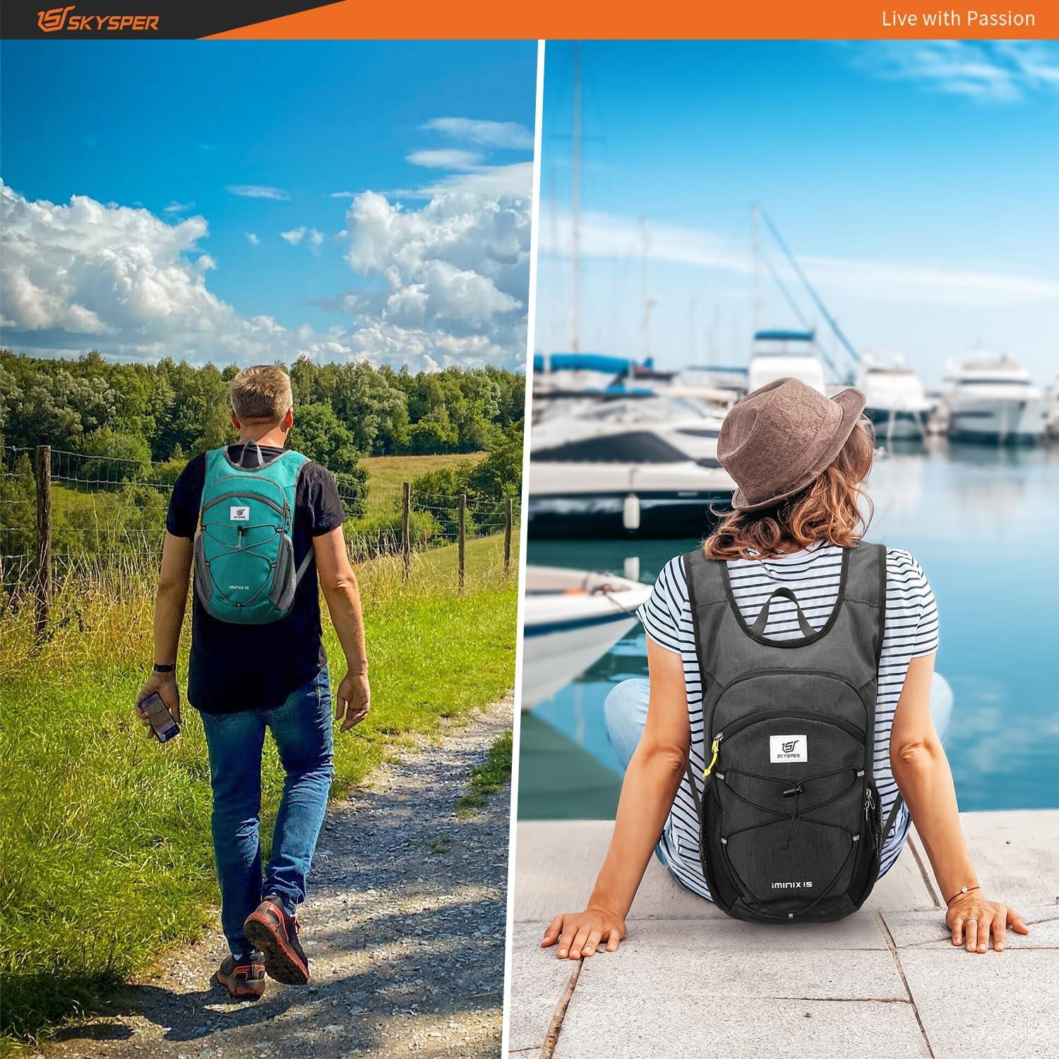 Mochila de Senderismo Plegable SKYSPER Iminix 15L Negra