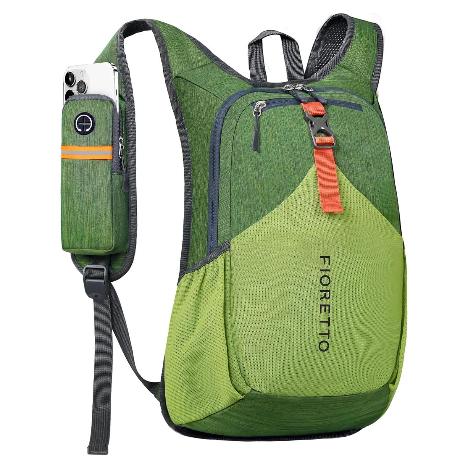 Mochila de Senderismo FIORETTO 15L Plegable Verde Unisex