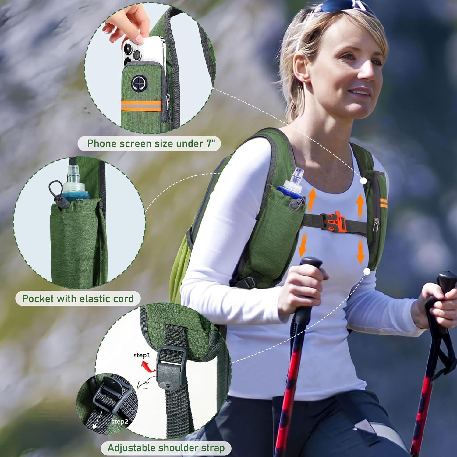 Mochila de Senderismo FIORETTO 15L Plegable Verde Unisex