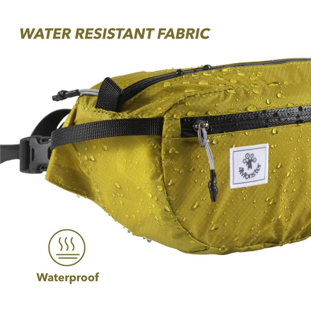 4Monster Hiking Waist Packs Portable,Water Resistant Fanny Bag with Adjustable Strap,Lightweight Crossbody Chest Bag Slim Bag