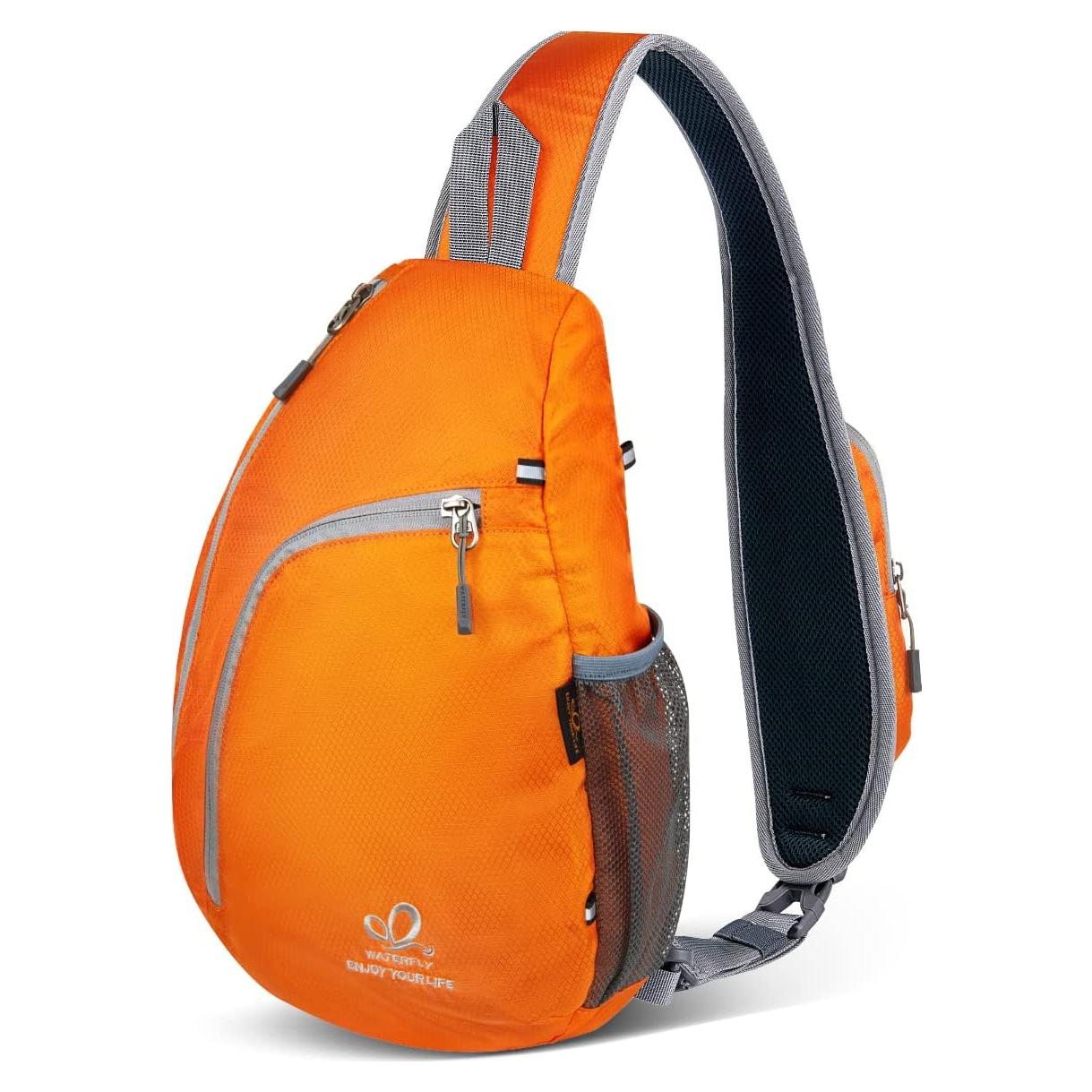 WATERFLY Crossbody Sling Bag Small Water Resistant Backpack Lightweight Shoulder Chest Daypack for Men Women Hiking Travel