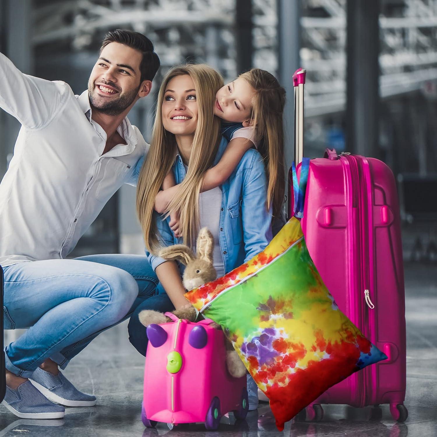 Shappy 2 Pcs Large Travel Laundry Bag Washable Waterproof Wet Dry Bag Large Dirty Clothes Bag Bathing Workout Bag(Tie Dye Style)