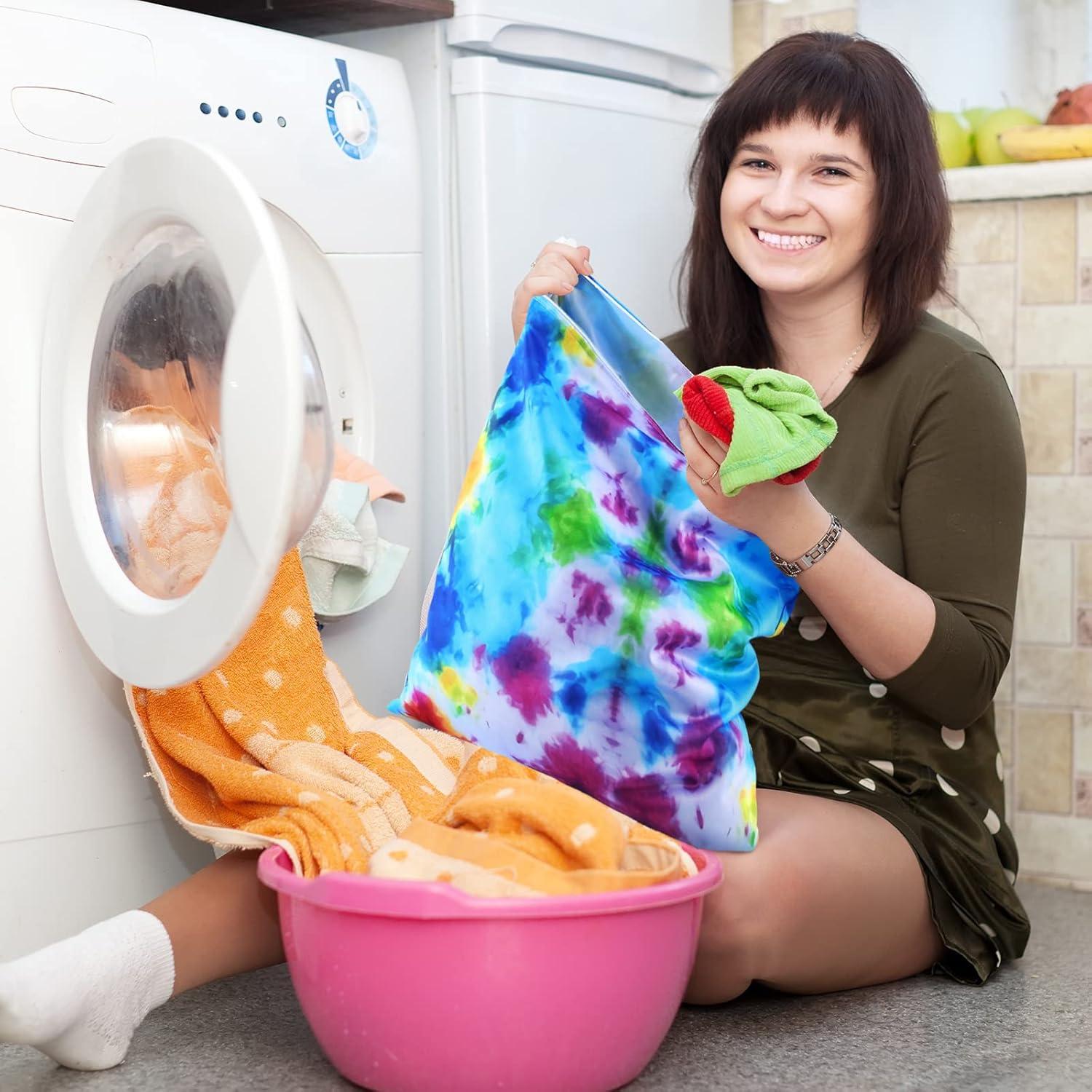 Shappy 2 Pcs Large Travel Laundry Bag Washable Waterproof Wet Dry Bag Large Dirty Clothes Bag Bathing Workout Bag(Tie Dye Style)